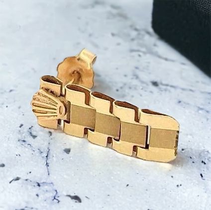 Hermosos Aretes Tipo Baby Rolex 14 Kilates + Obsequio.