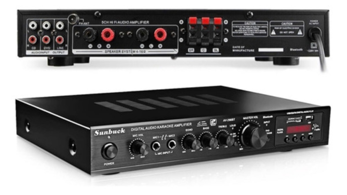 Amplificador De Audio Sunbuck Av-298bt De 5 Canales, 2000w.