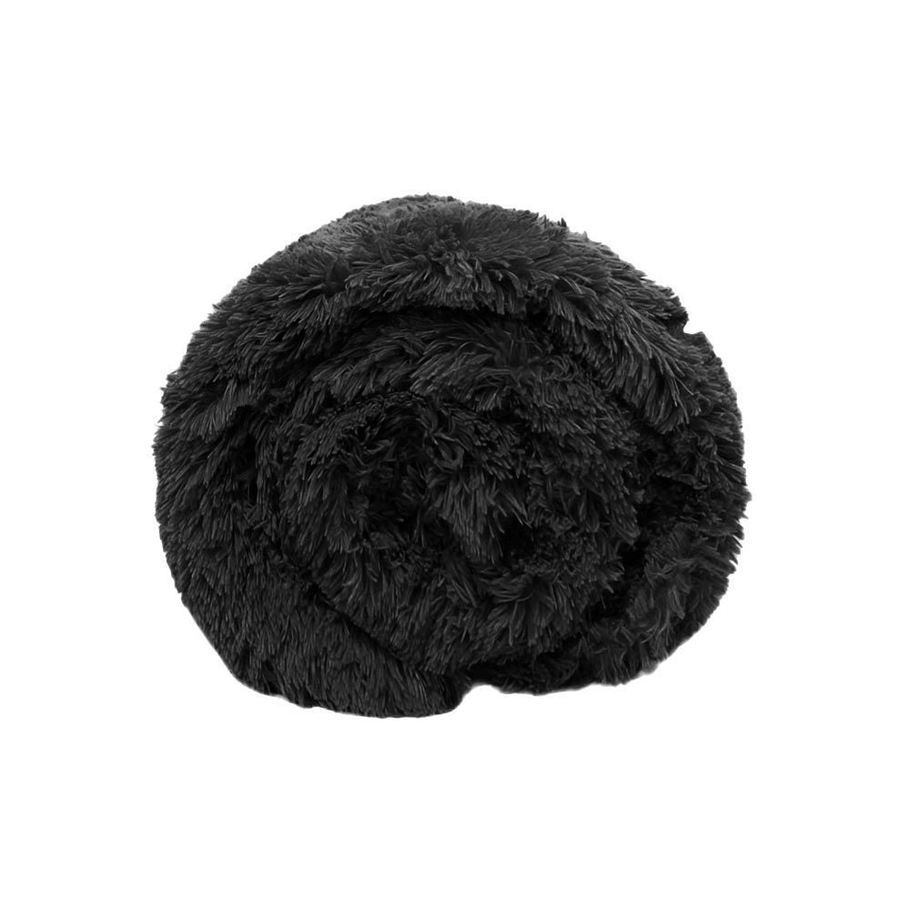 Cobertor pelo alto Negro King Size borrega afelpado Suave