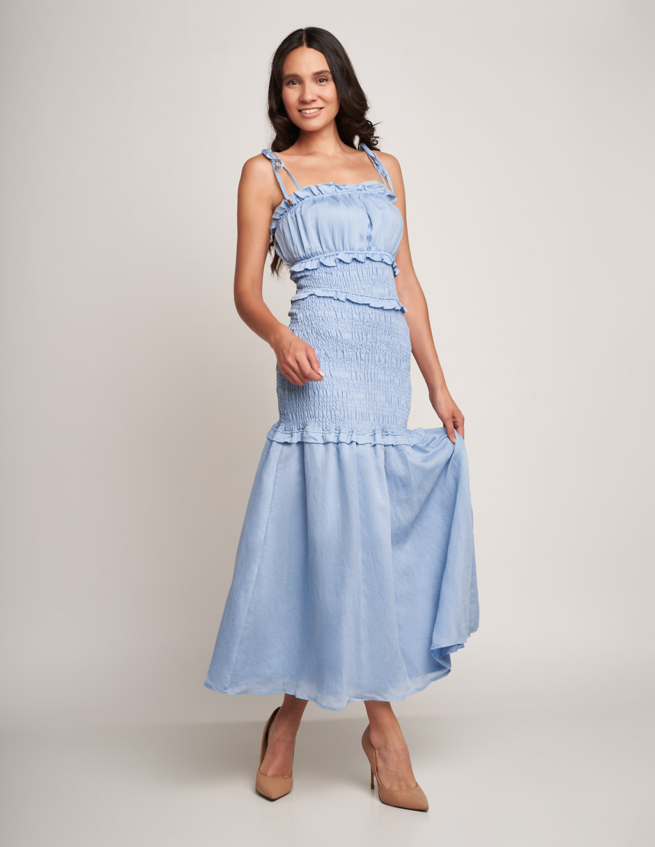 Vestido azul claro largo deals