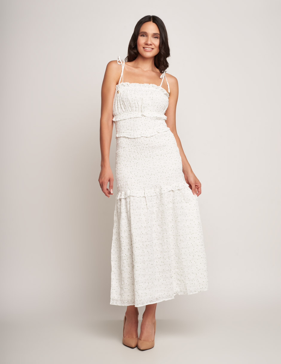 Vestido blanco casual estampado : frescura y estilo para tus momentos relajados