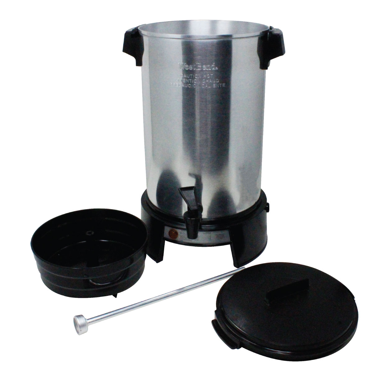 Cafetera Percoladora 36 Tazas de Grado Comercial en Aluminio Pulido West Bend 43536.