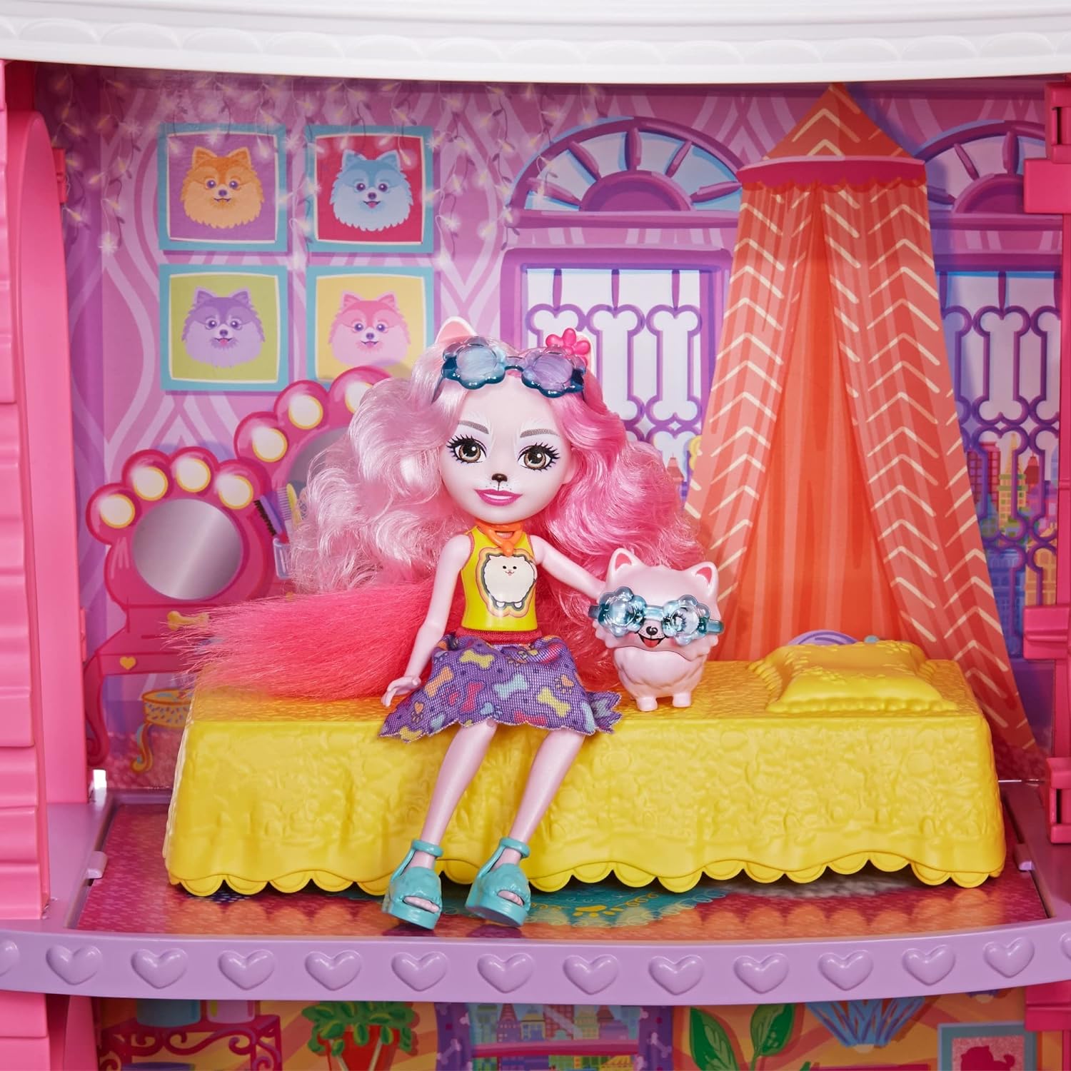 Enchantimals City Tails Apartamento De Palmer Pomeranian.