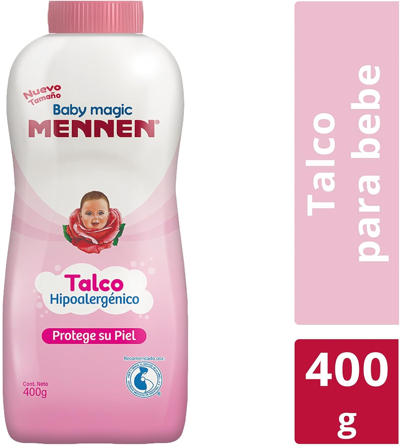Talco Hipoalergenico Rosa Mennen Bebe 400gr.