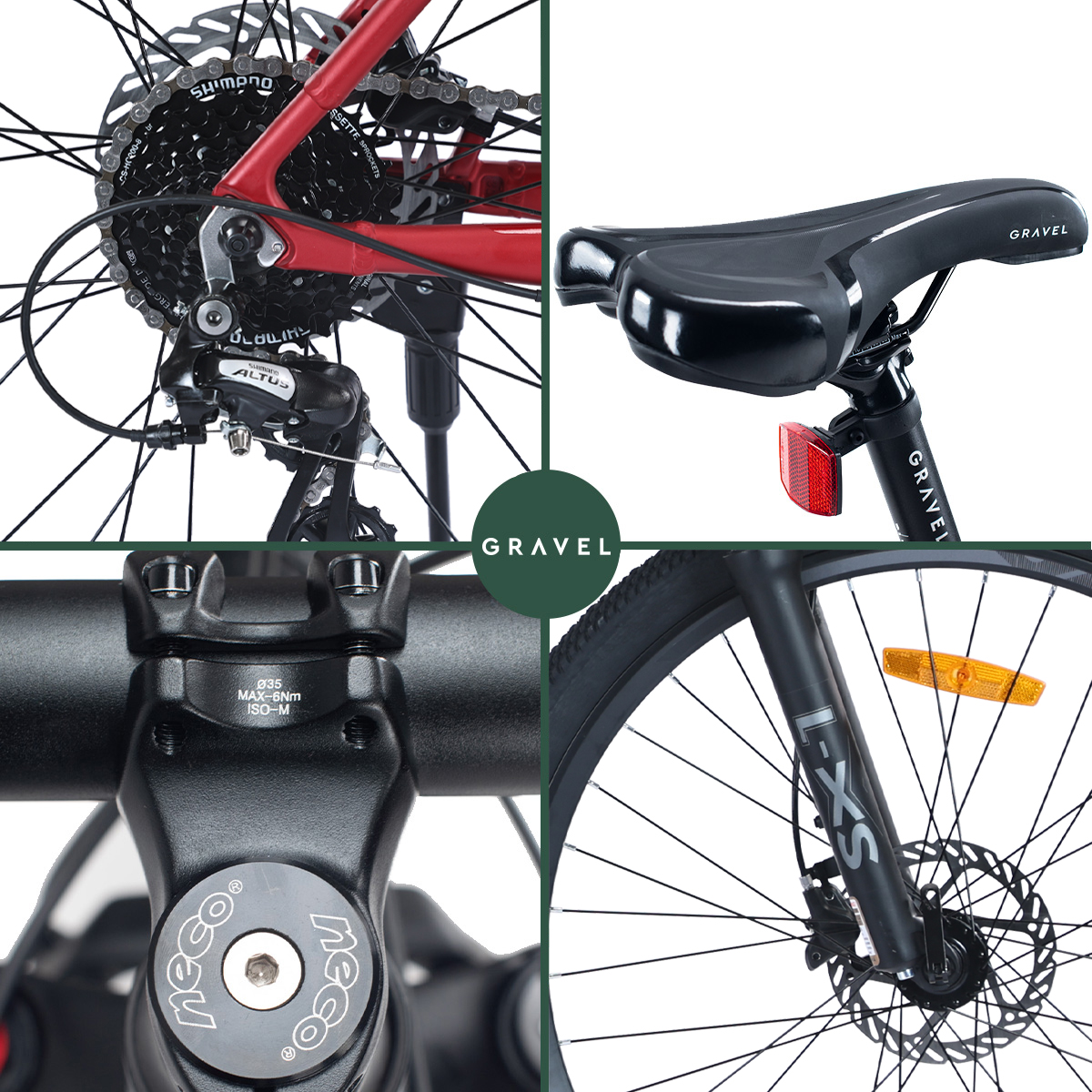 Bicicleta Gravel Andes Mtb De Montaña R29 24v Shimano Altus Color Rojo Tamaño del cuadro S