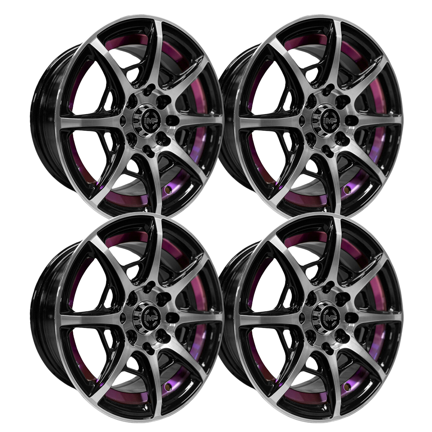 Paquete 4 Rines 13 8x100/114.3 Bmf Purple Under Matiz Tsuru