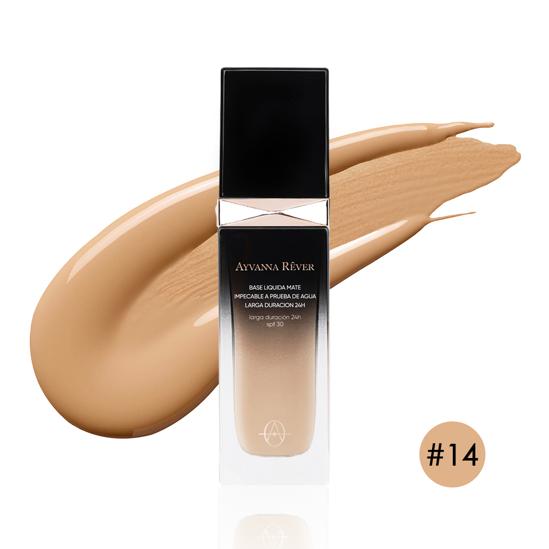 BASE LIQUIDA MATE IMPECABLE A PRUEBA DE AGUA LARGA DURACION AGUA 24H #13