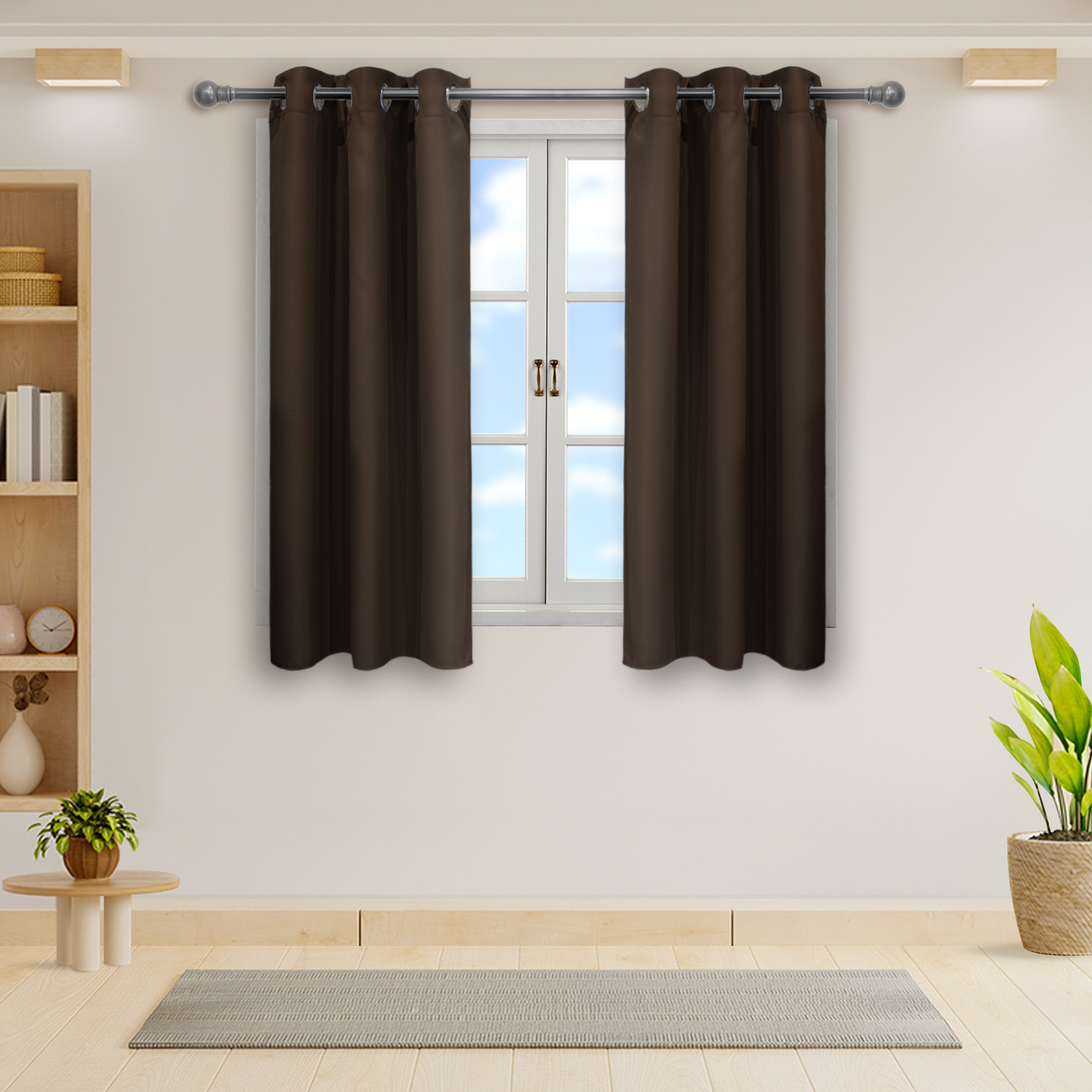 Cortinas Blackout  Café Corta Térmico Lisa 95% Bloqueo Luz.