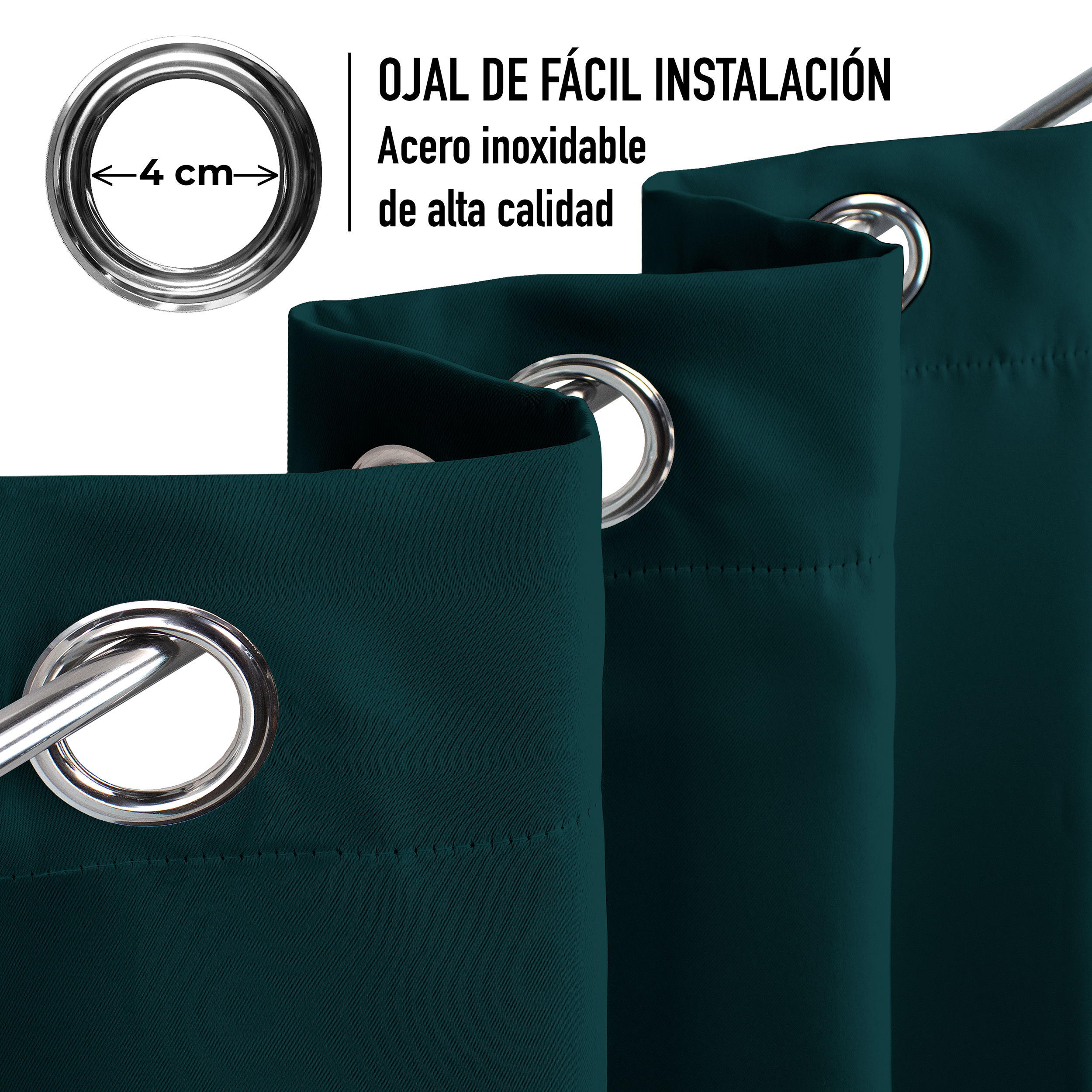 Cortinas Blackout Turquesa Corta Térmico Lisa 95% Bloqueo Luz.