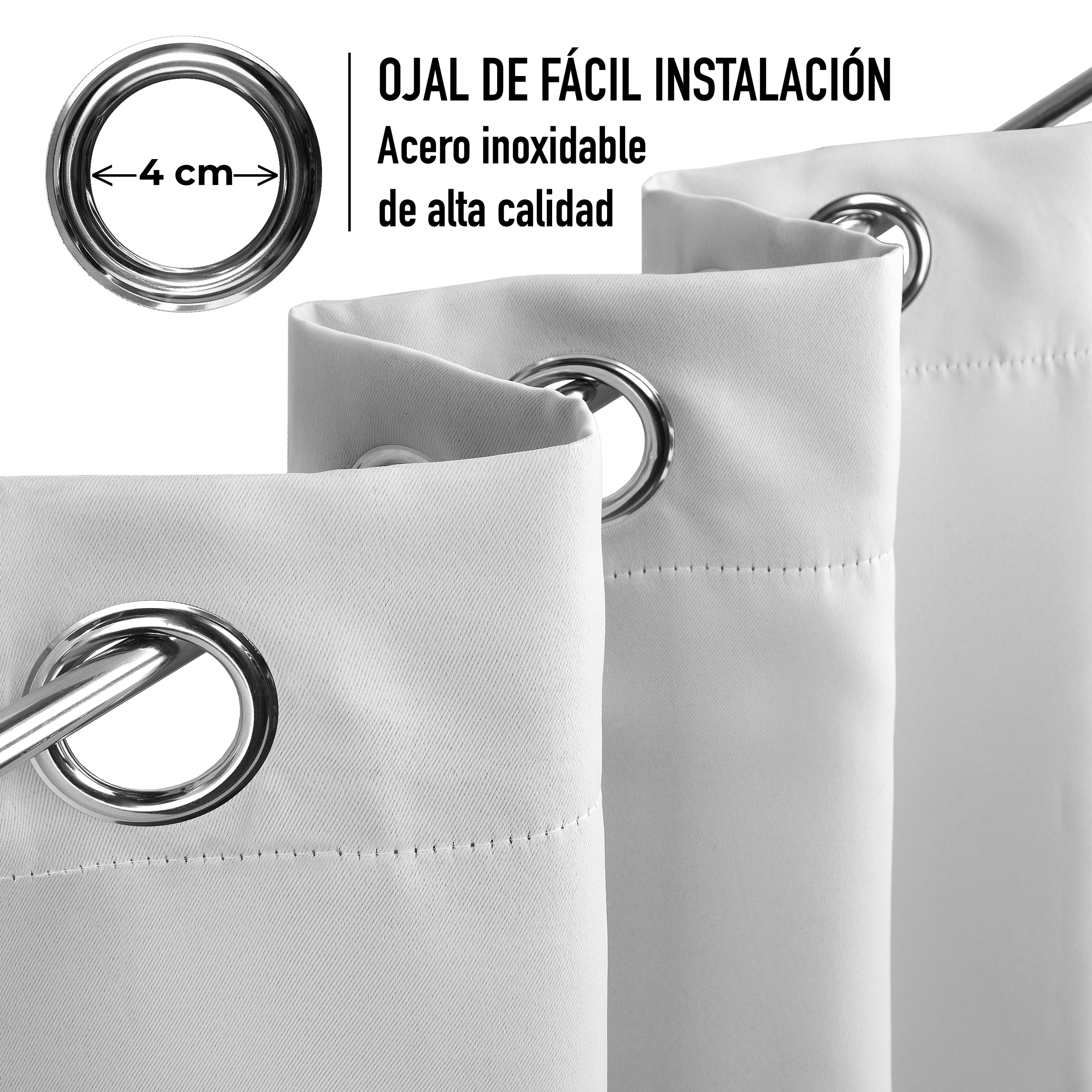 Cortinas Blackout Blanca Corta Térmico Lisa 95% Bloqueo Luz.