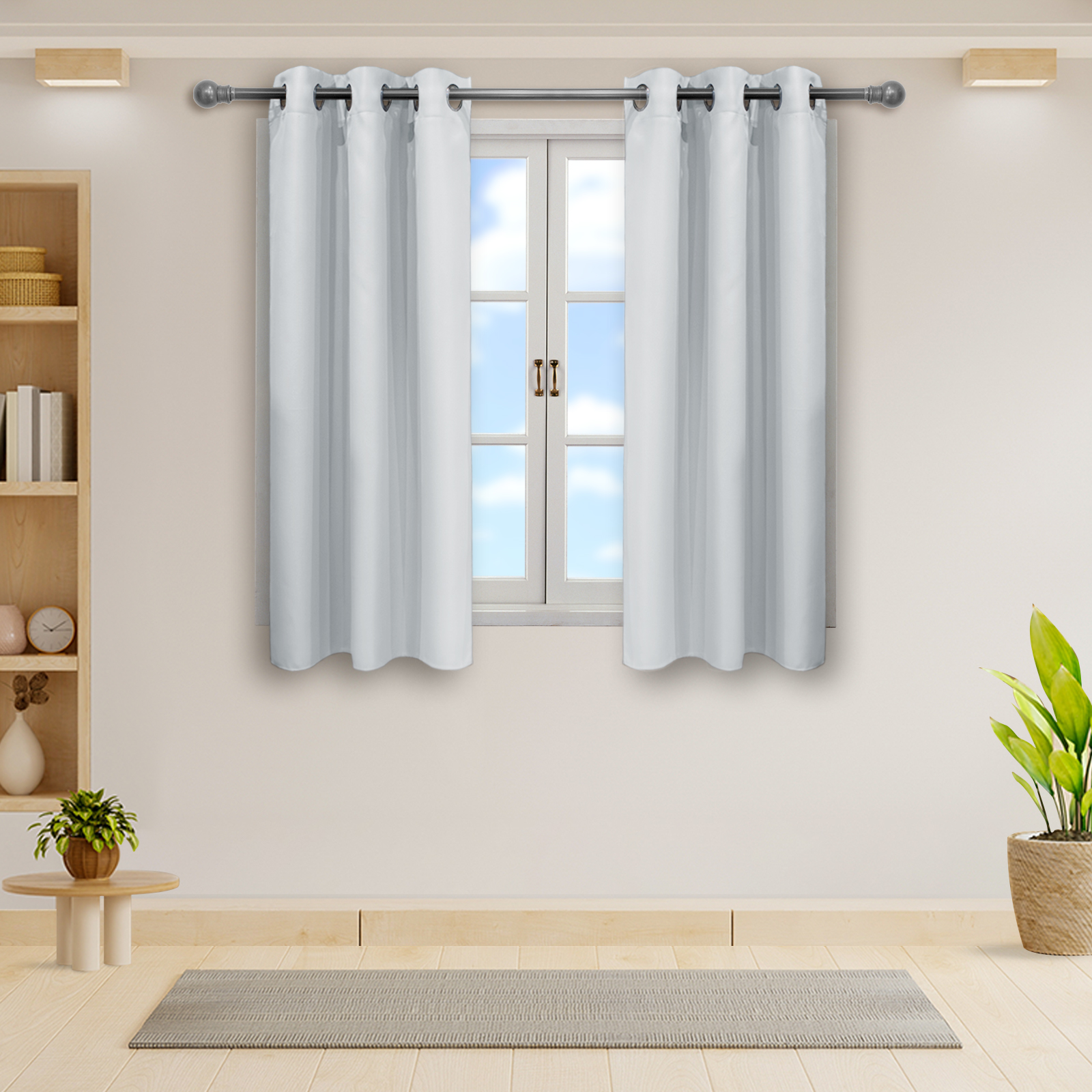 Cortinas Blackout Blanca Corta Térmico Lisa 95% Bloqueo Luz.