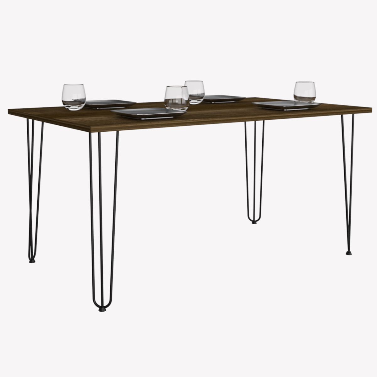 MESA PARA COMEDOR O  ANTECOMEDOR IDEAL PARA CUATRO SILLAS (NO INCLUIDAS) CON PATAS METALICAS COLOR CAFE.
