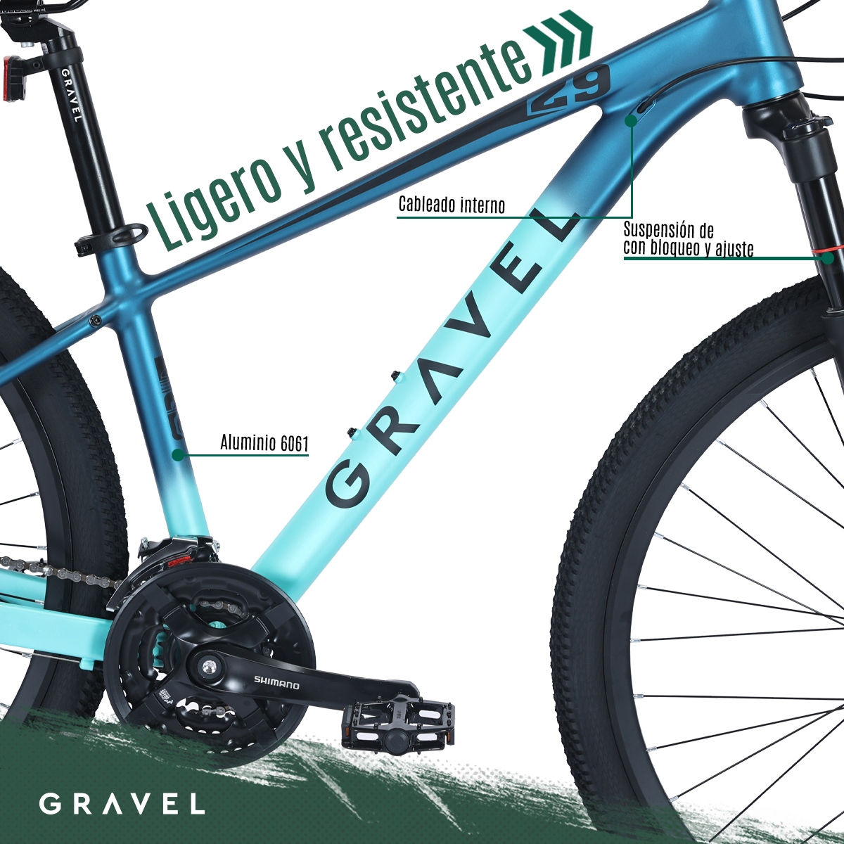 Bicicleta Gravel Andes Mtb De Montaña R29 24v Shimano Altus Color Azul Tamaño Del Cuadro 19