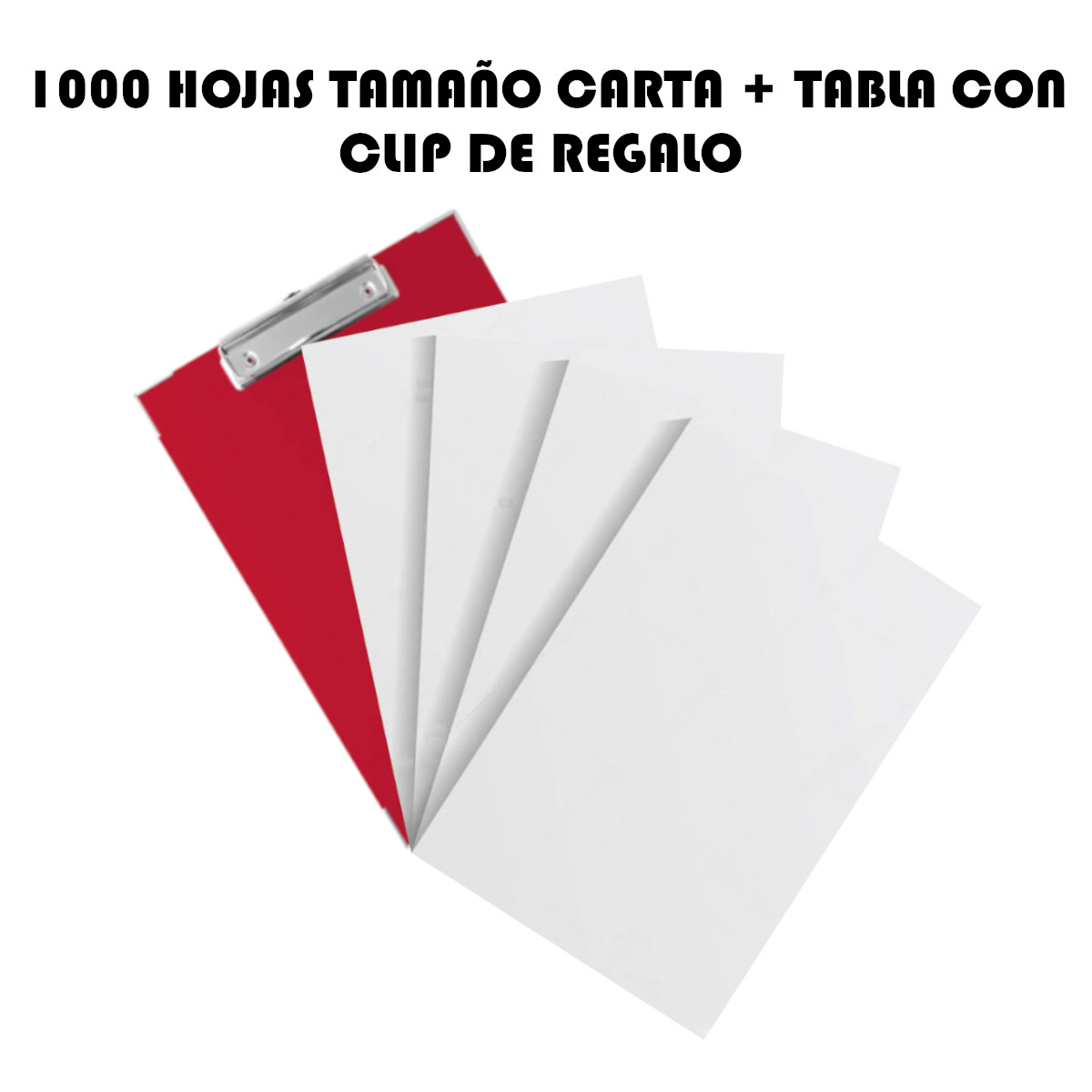 Papel Bond Carta 1000 hojas ECOBOND Blanco con tabla clip.