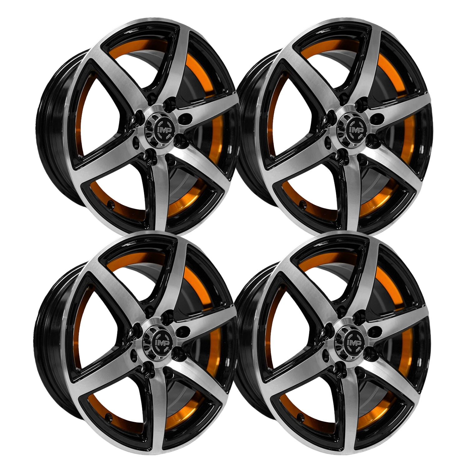 Paquete 4 Rines 13 8x100/114.3 Bmf Orange Cut Matiz Tsuru