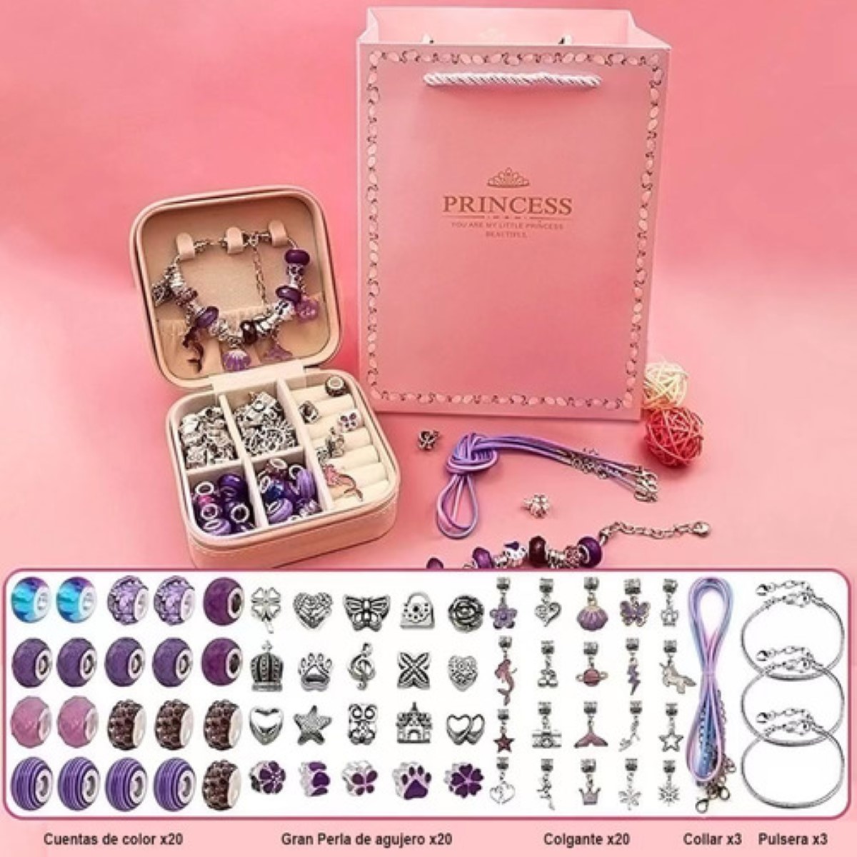 "Kit Para Hacer Pulseras, Suministros Para Hacer Joyas Violeta ".