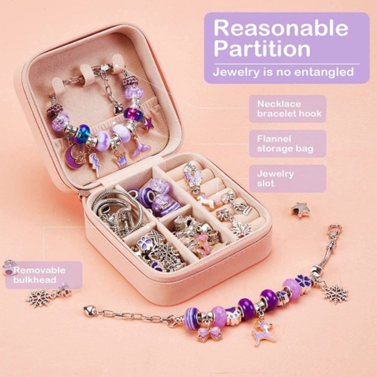 "Kit Para Hacer Pulseras, Suministros Para Hacer Joyas Violeta ".