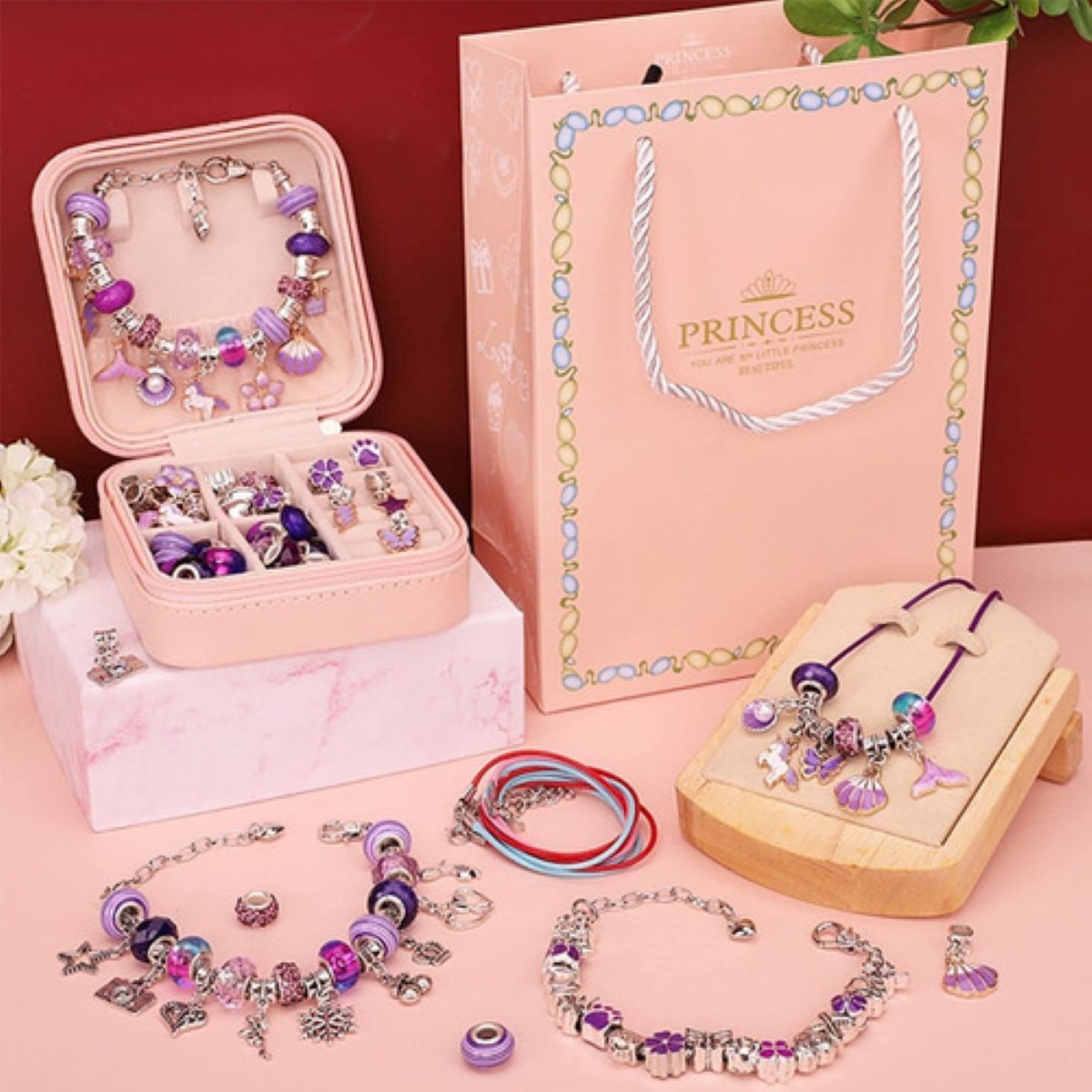 "Kit Para Hacer Pulseras, Suministros Para Hacer Joyas Violeta ".