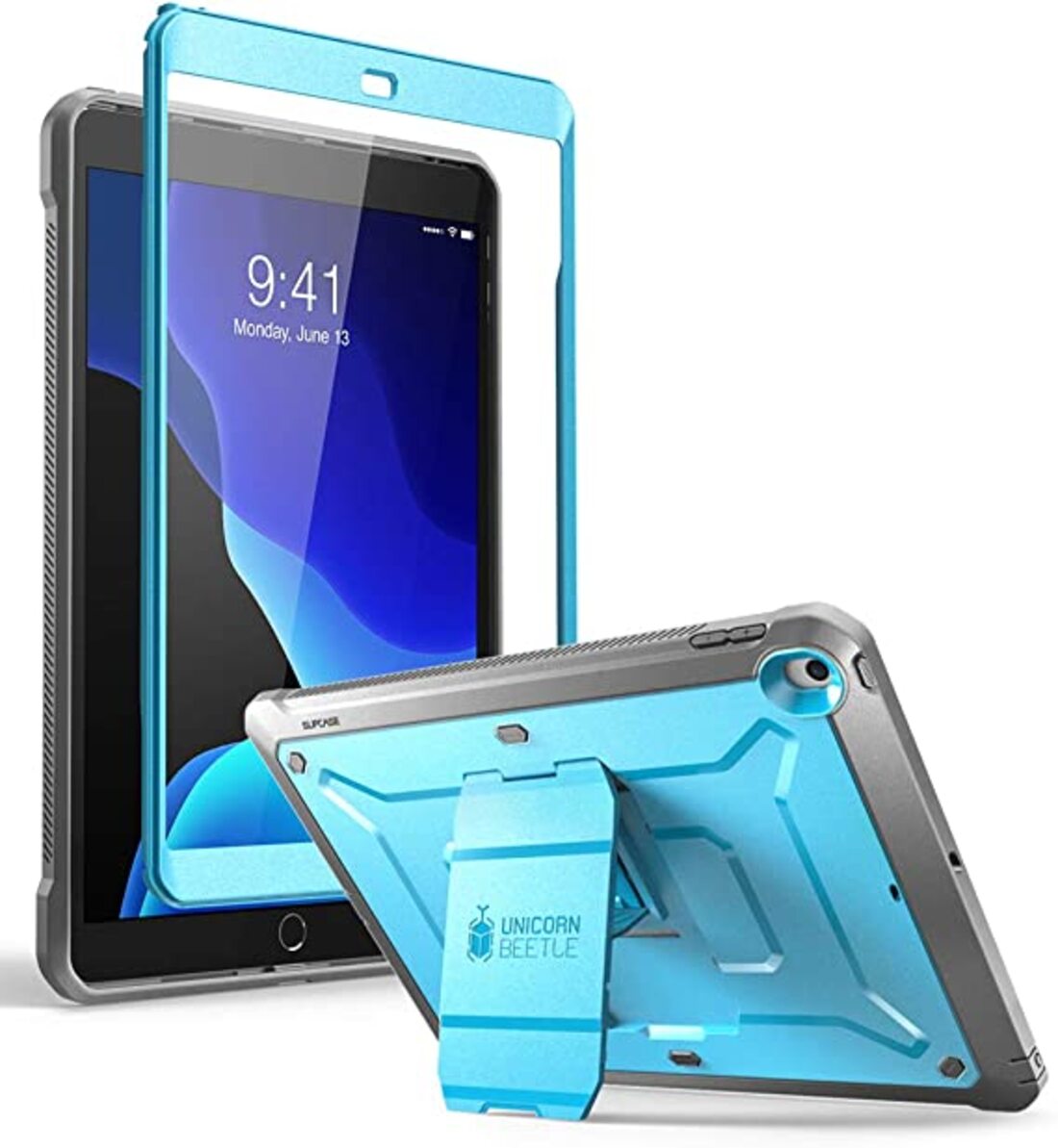 Funda para iPad 2019 Séptima y Octava Generacion pantalla de 10.2 pulgadas, UBPro-SP Azul Metalico Claro
