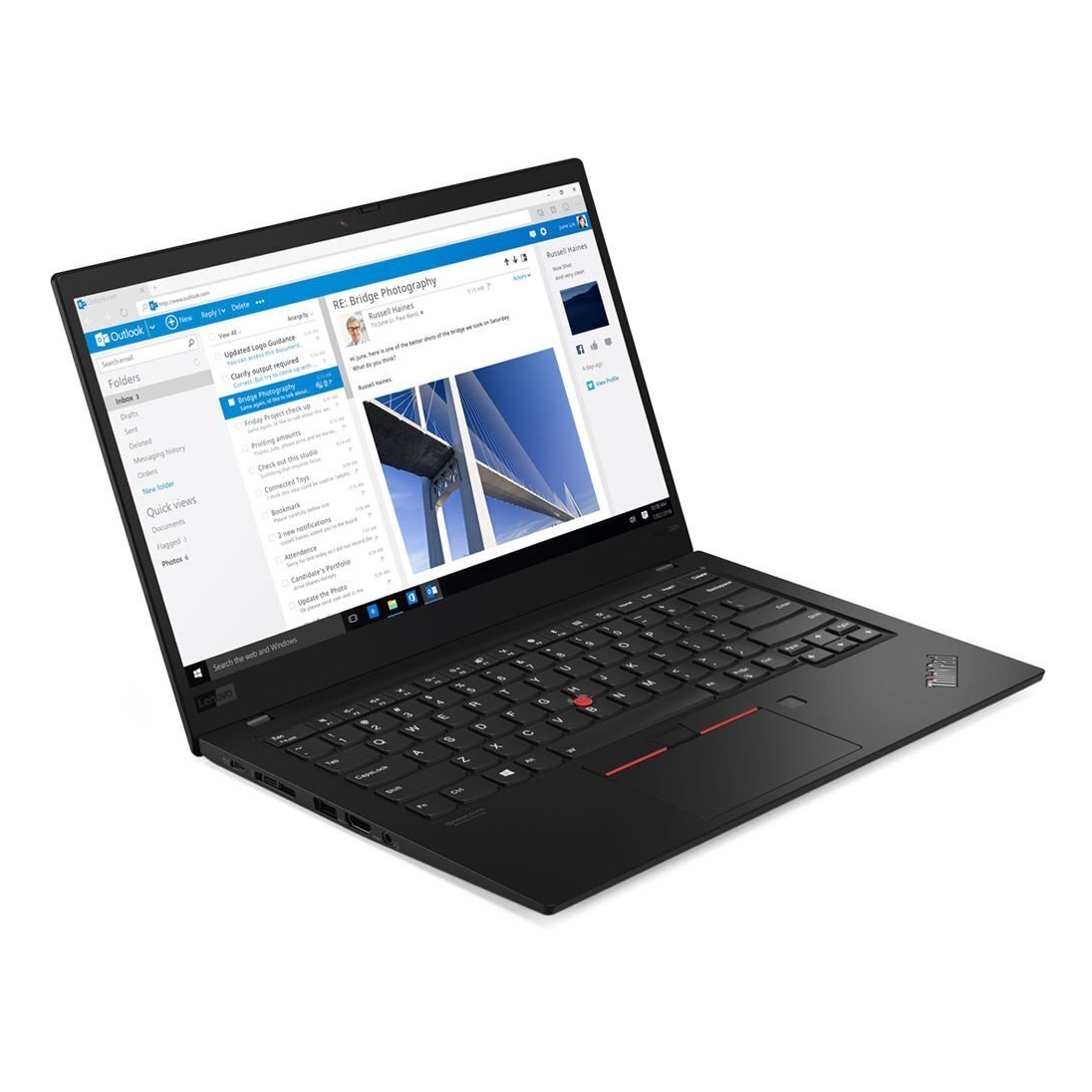Laptop Lenovo X1 carbon, 14'' Full Hd, Intel Core i7 7a Gen, 8Gb Ram, 256GB SSD, EQUIPO CLASE A, Reacondicionado
