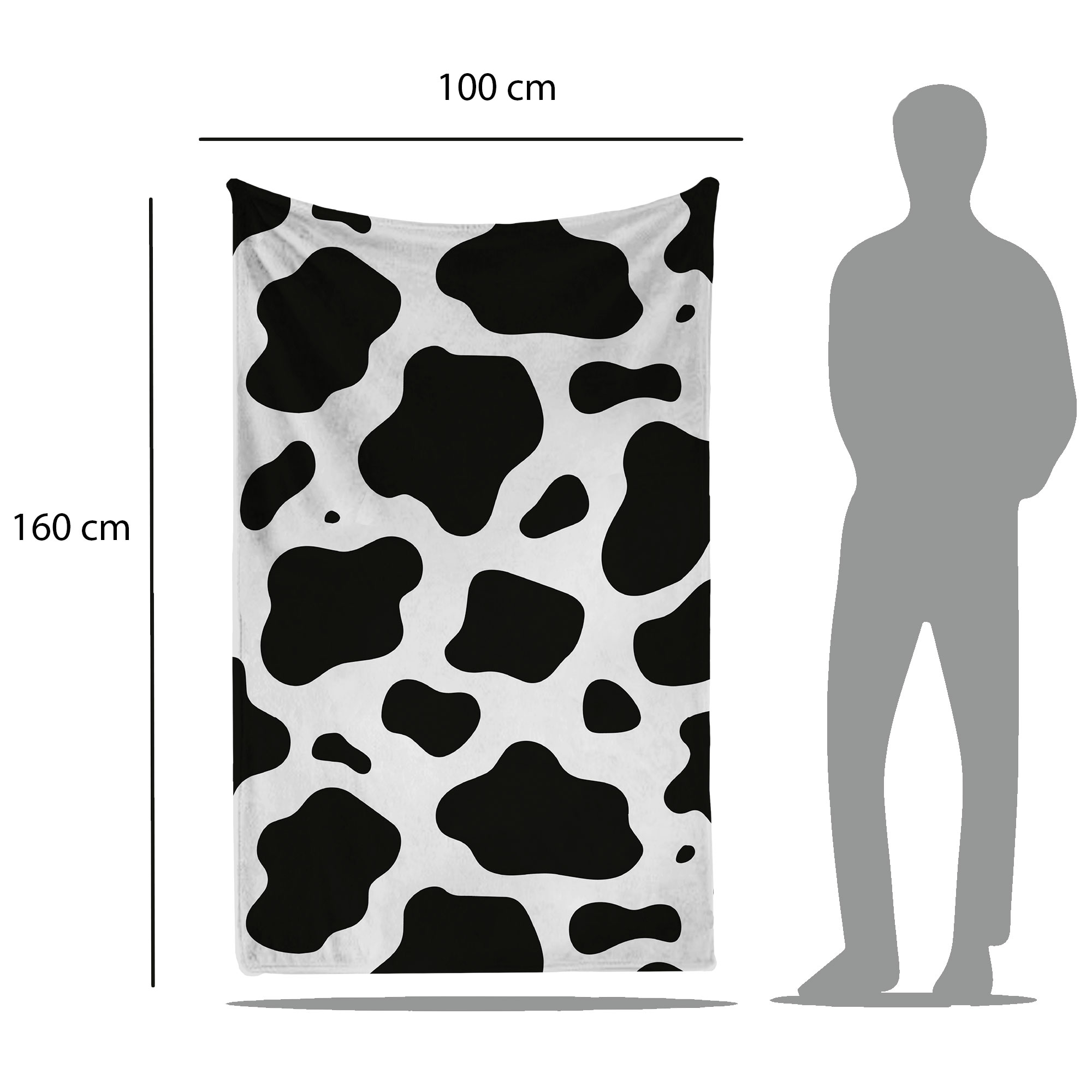 Cobija Manta Frazada Diseño Mancha de Vaca Resistente a Las Arrugas de Viaje Cama Sofa Sillon Suave.