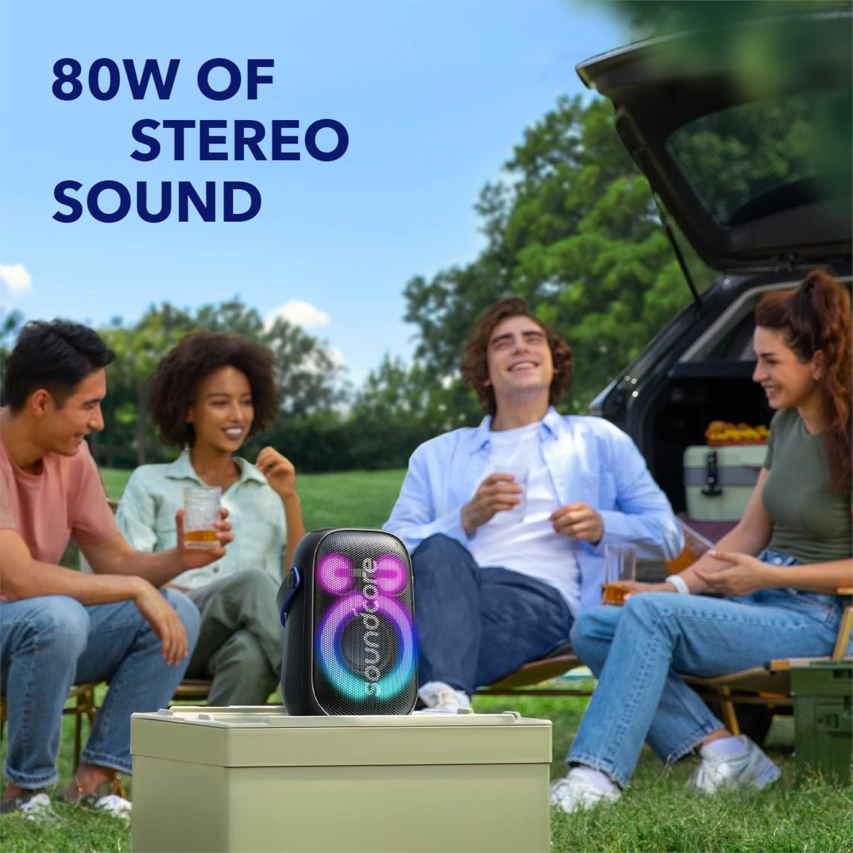 Bocina Soundcore Anker Rave Neo 2 inalámbrica IPX7 18hrs Luz.