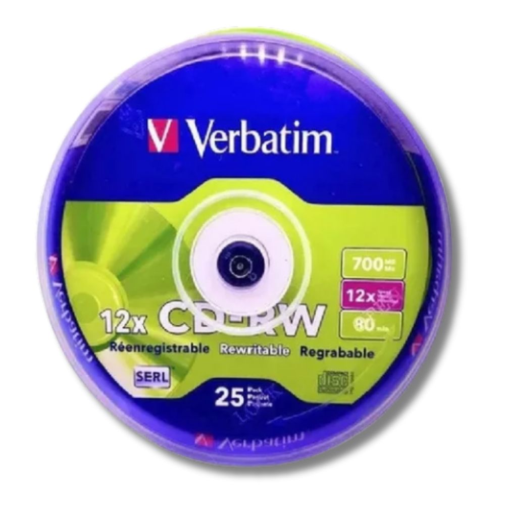 Verbatim CD-RW Regrabable con 25 discos Campana Rigida