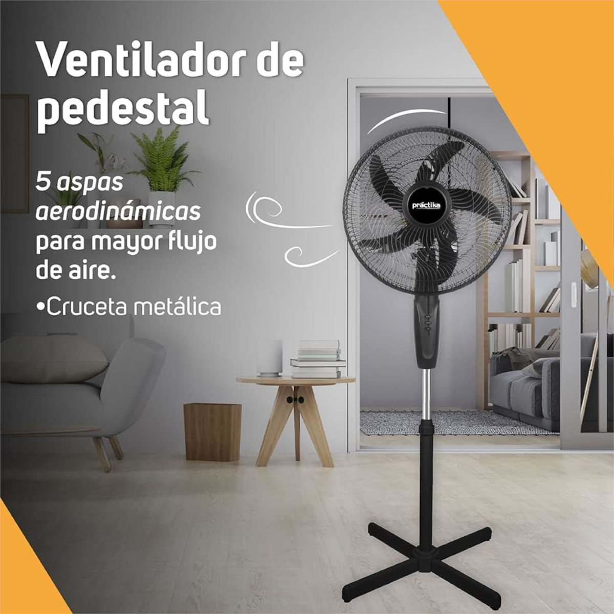 Ventilador De Pedestal TAURUS Practika 16" 2 Velocidades 70W.