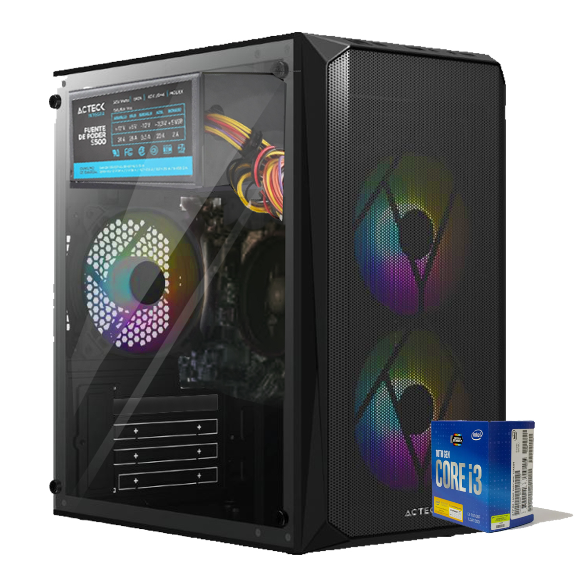 CPU Computadora Armada Core I3, 16gb Ram 960Gb SSD, Gabinete RGB