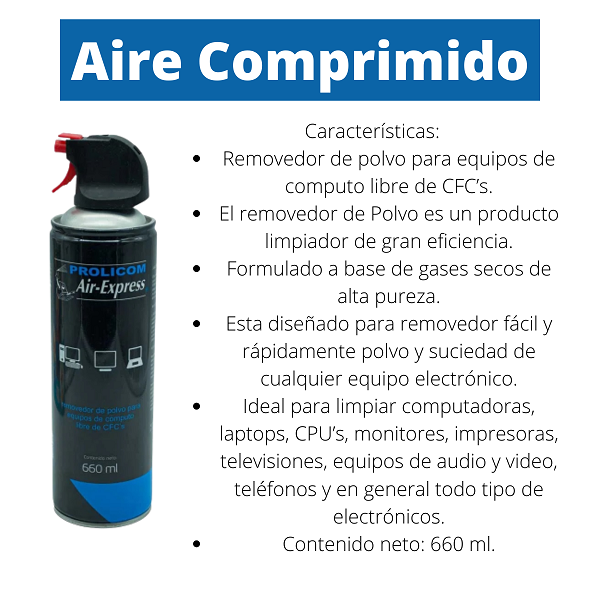 Aire Comprimido Limpieza Mantenimiento Pc Removedor Polvo 660ml 3pz