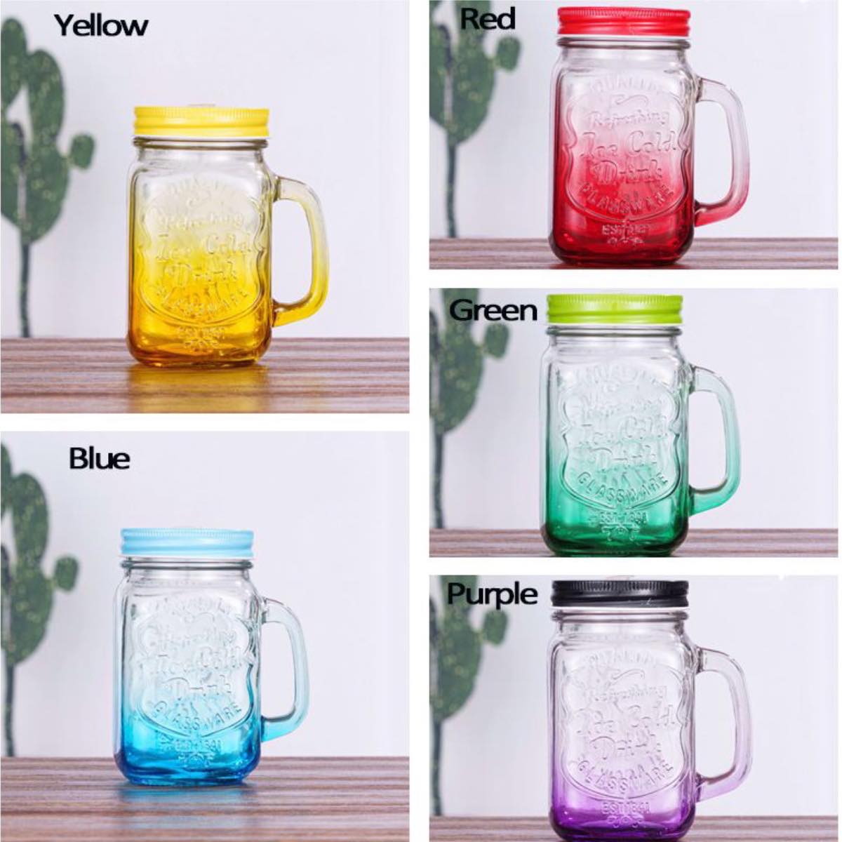 Tarro Frasco Mason Jar Vintage Vidrio Vaso Bicolor 750 Ml.