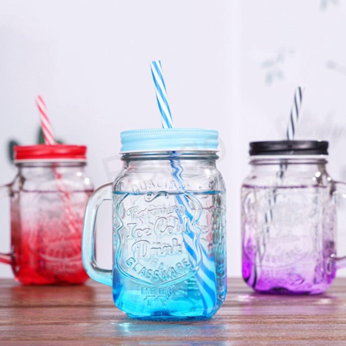 Tarro Frasco Mason Jar Vintage Vidrio Vaso Bicolor 750 Ml.