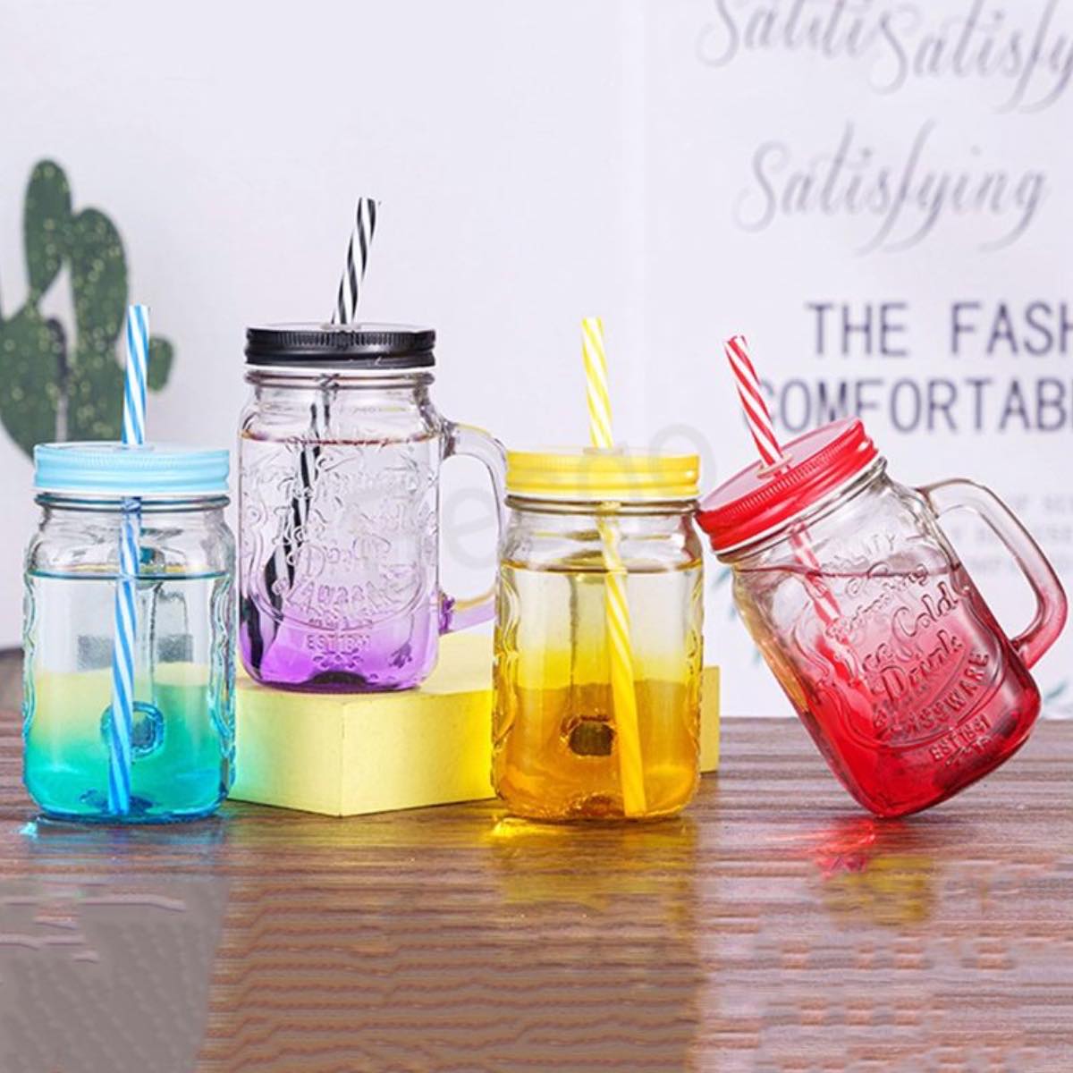 Tarro Frasco Mason Jar Vintage Vidrio Vaso Bicolor 750 Ml.