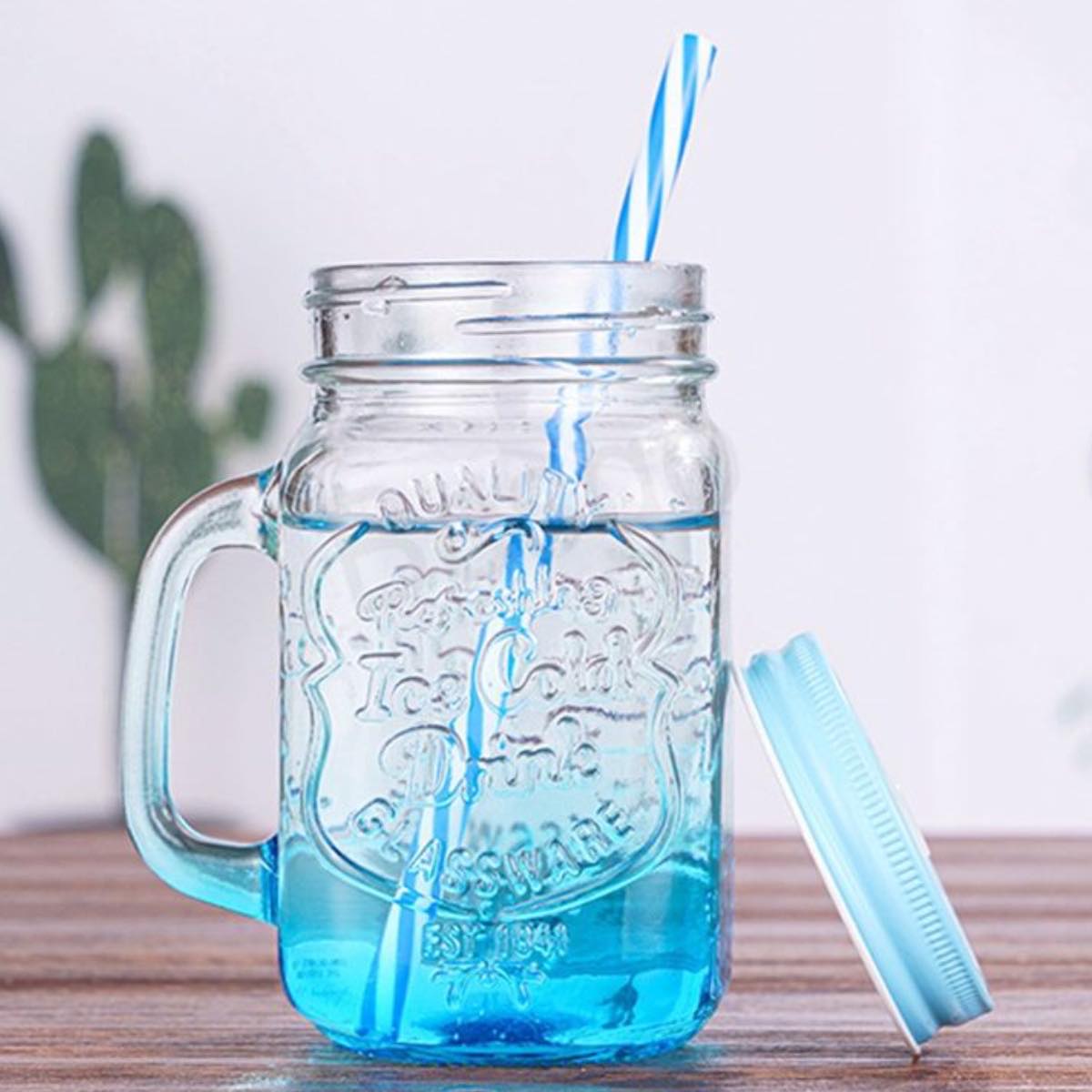 Tarro Frasco Mason Jar Vintage Vidrio Vaso Bicolor 750 Ml.
