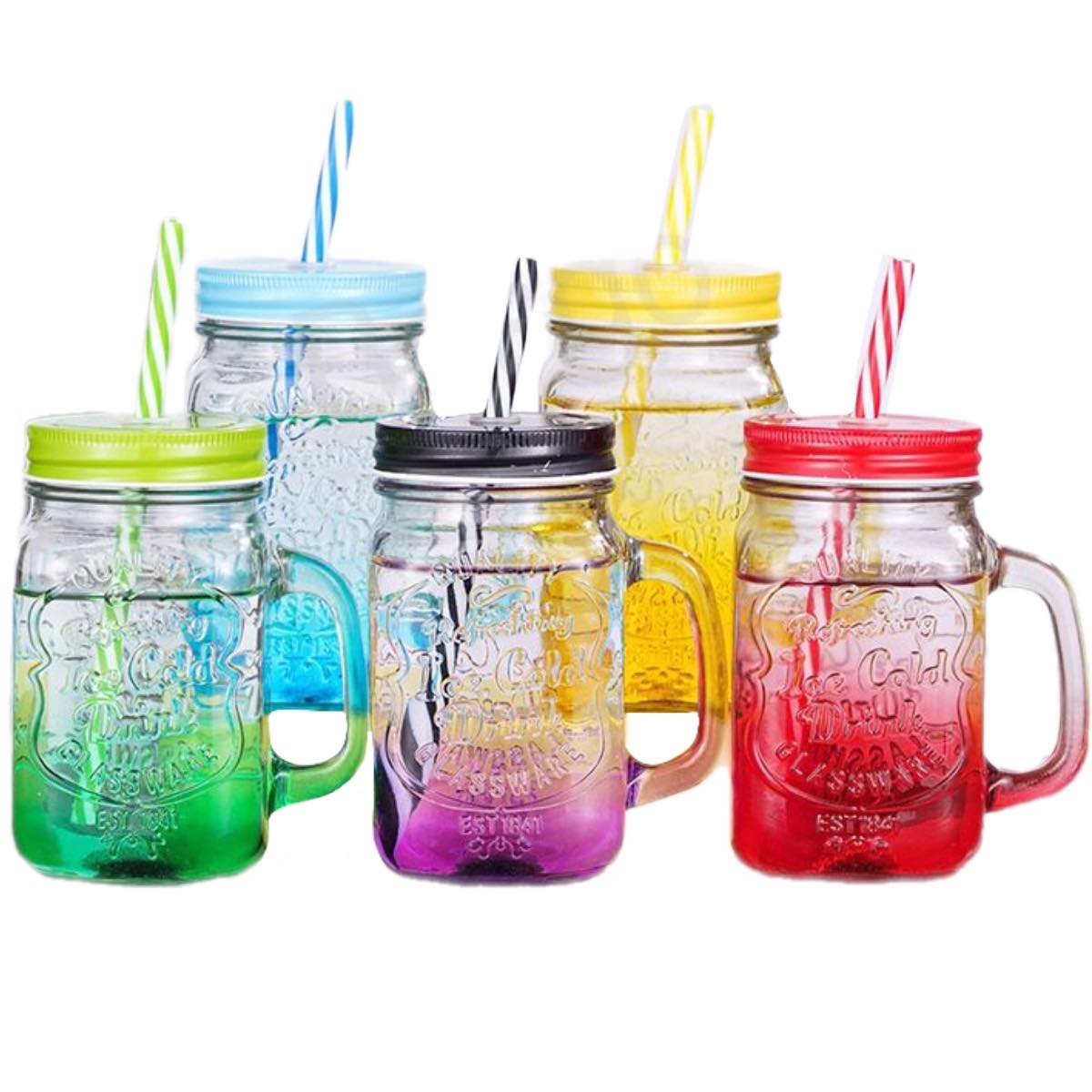 Tarro Frasco Mason Jar Vintage Vidrio Vaso Bicolor 750 Ml.