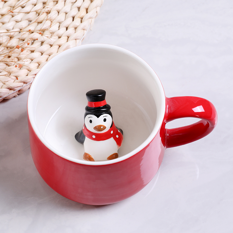 Taza Para Té Café 3 D Cerámica Colección Navideña