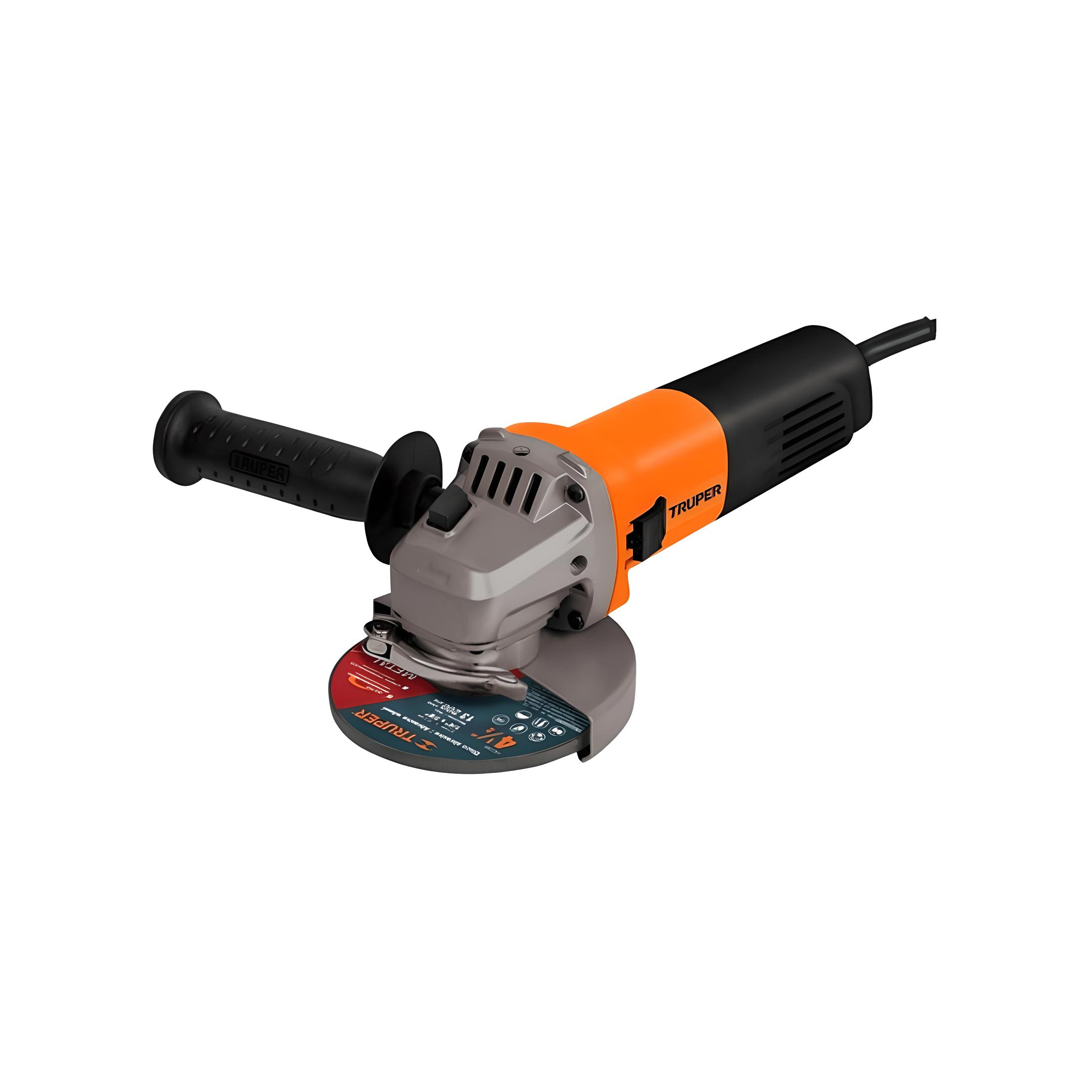 Esmeriladora angular Truper Profesional ESMA-4-1/2A9D de 60 Hz color naranja 800 W + accesorios