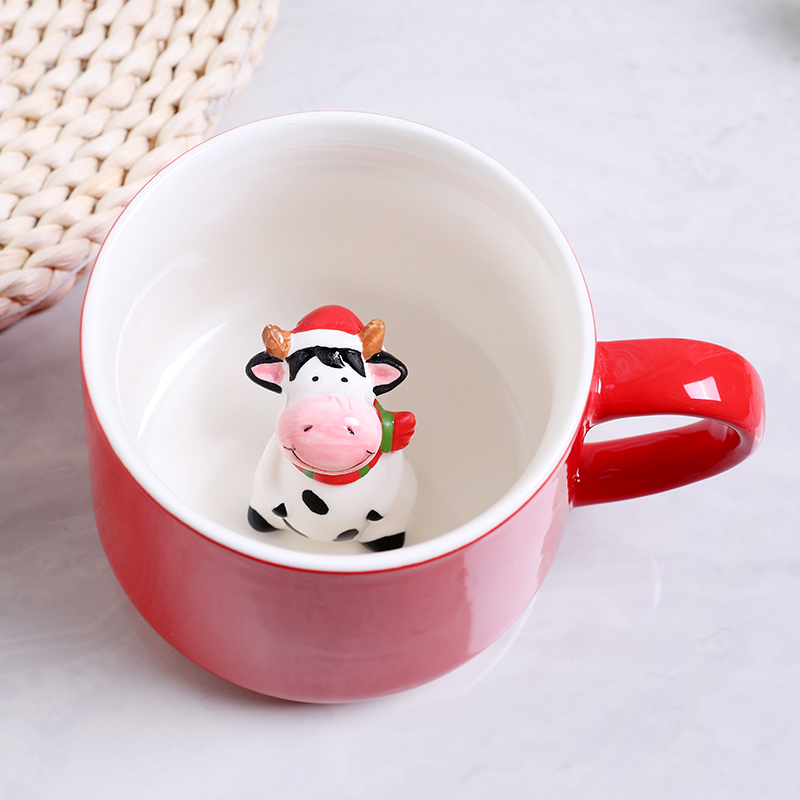 Taza Para Té Café 3 D Cerámica Colección Navideña