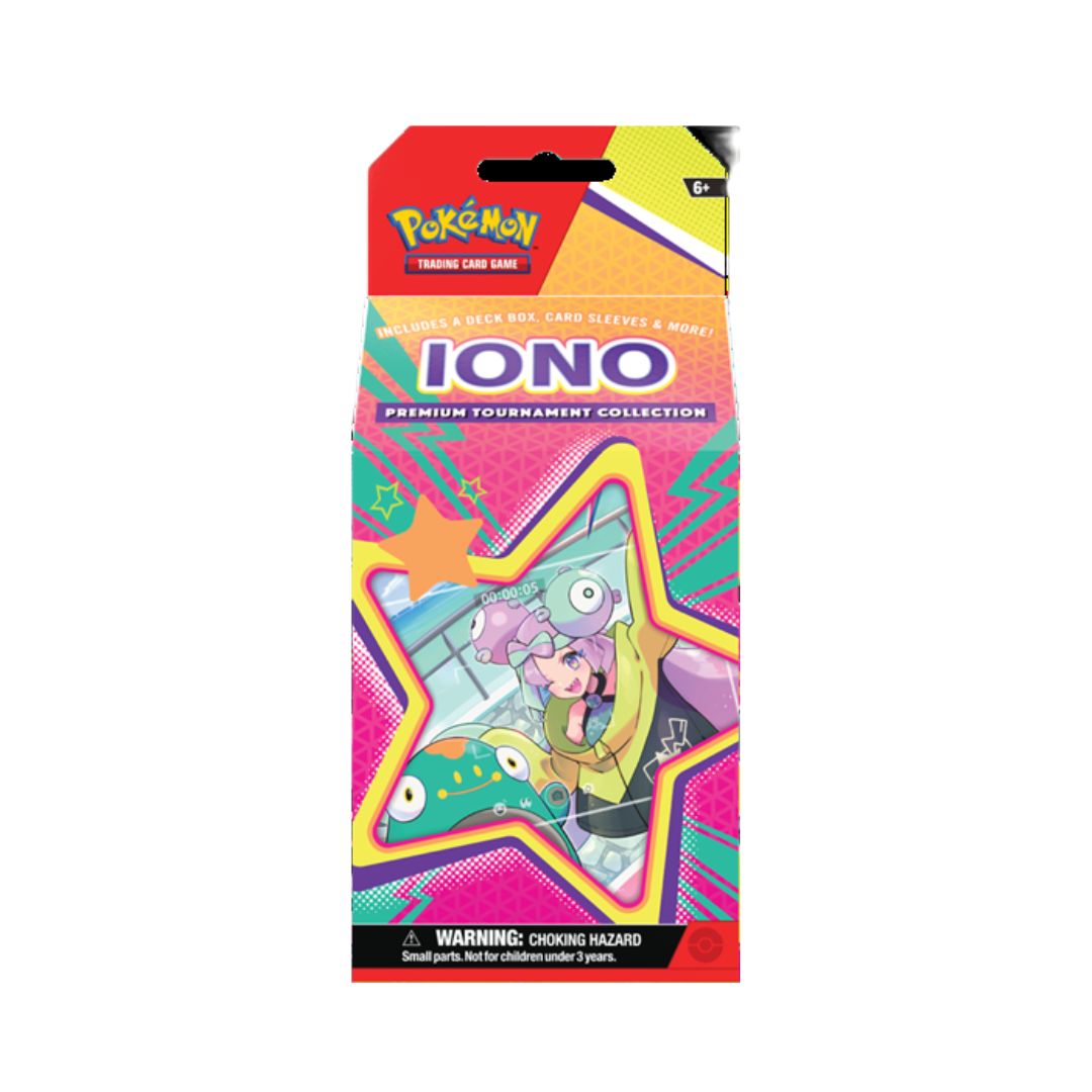 Pokemon TCG Iono Premium Tournament Collection Cartas Coleccionables.