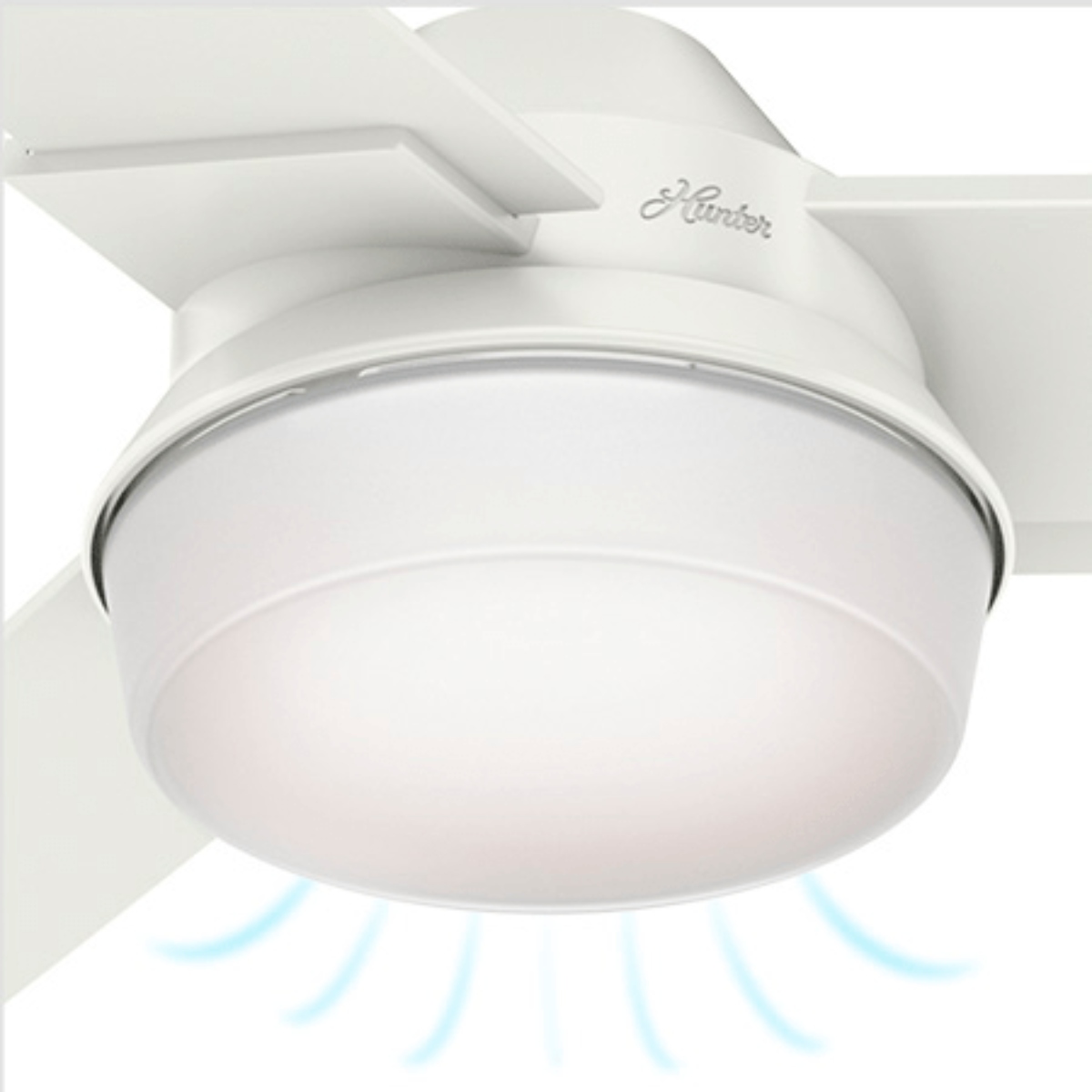 Ventilador de Techo Hunter 50042 52" 3 Aspas C/Luz Herus Niquel Cepillado END/ALBY10.