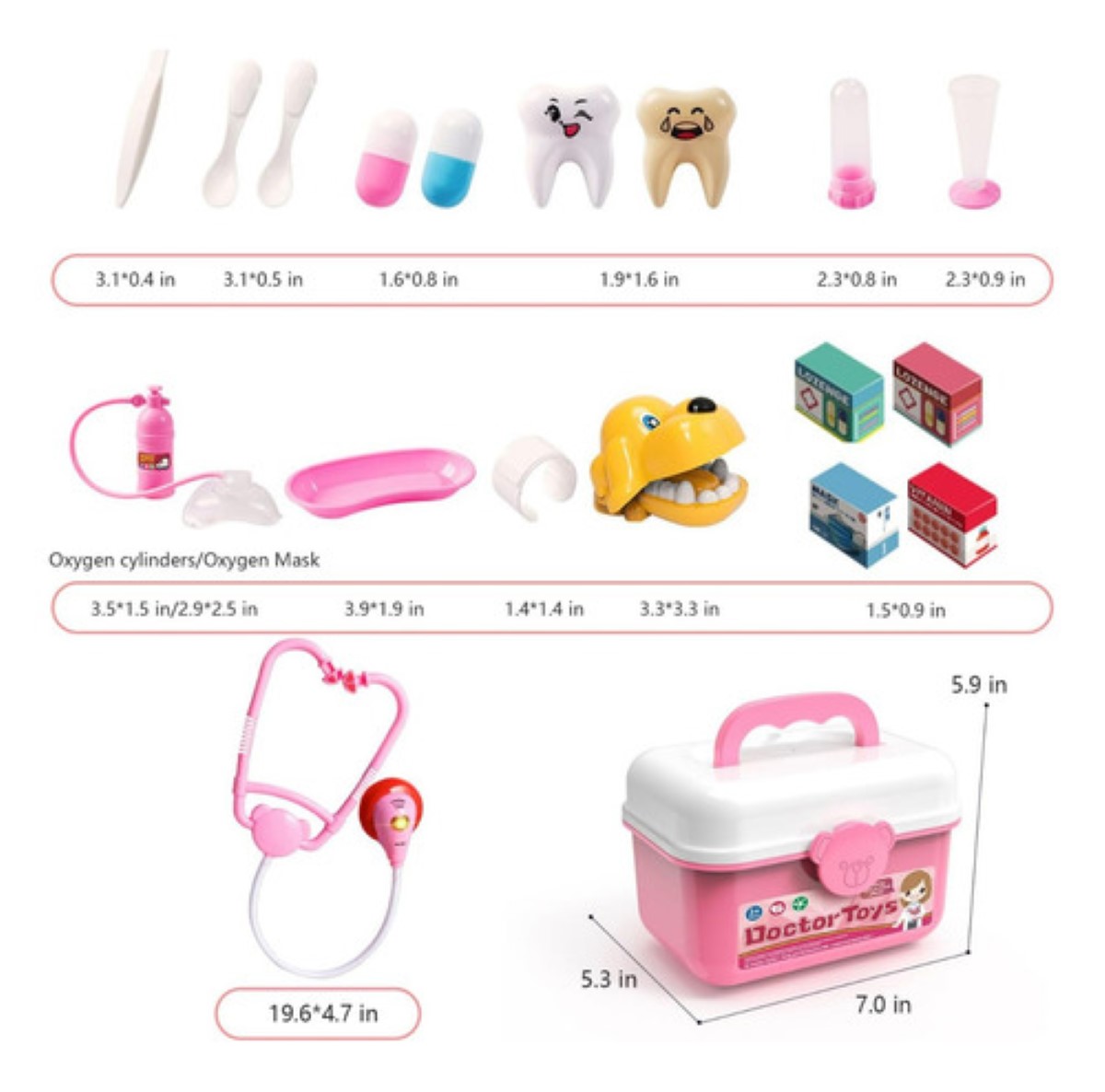 "Kit De Juguetes De Doctor Para Niños, 70 Piezas Azul "