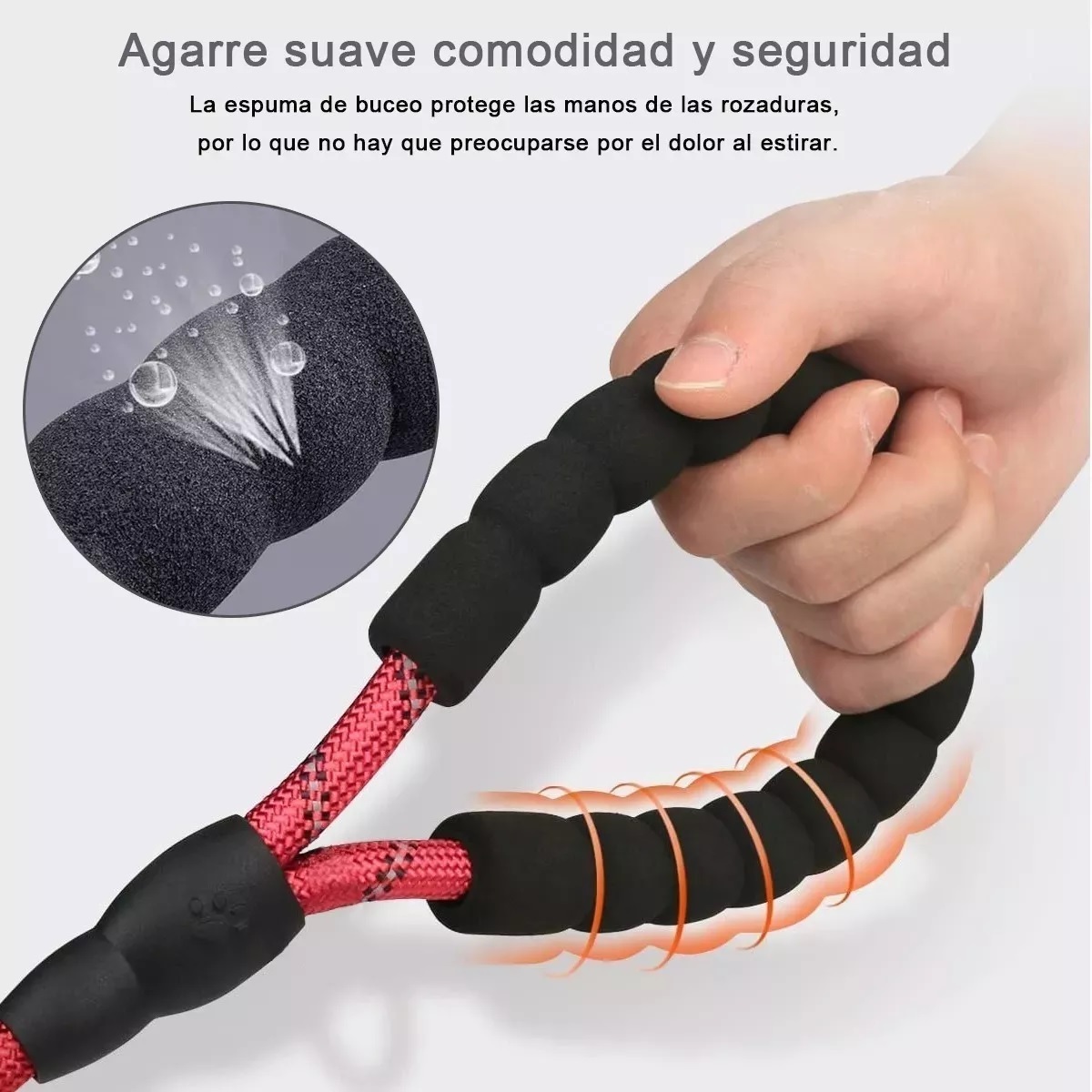 Correa Para Perro Grande Resistente Fuerte 2pcs Negro/Rojo.