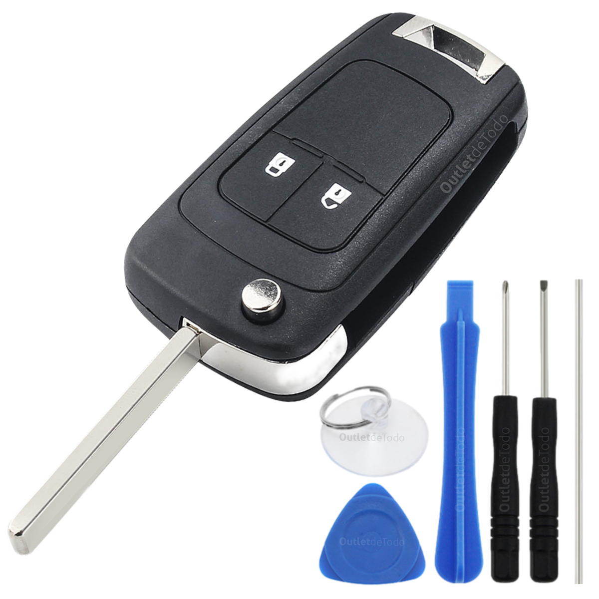 Carcasa para Llave Control Compatible Chevrolet Aveo 2 Botones Tipo Navaja