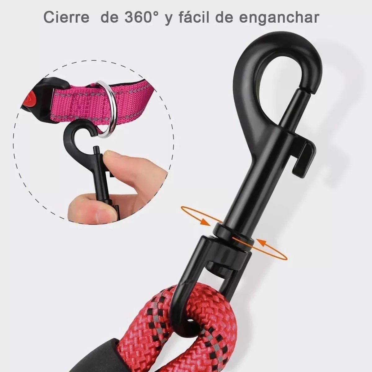 Correa Para Perro Grande Resistente Fuerte 2pcs Negro/Rojo.