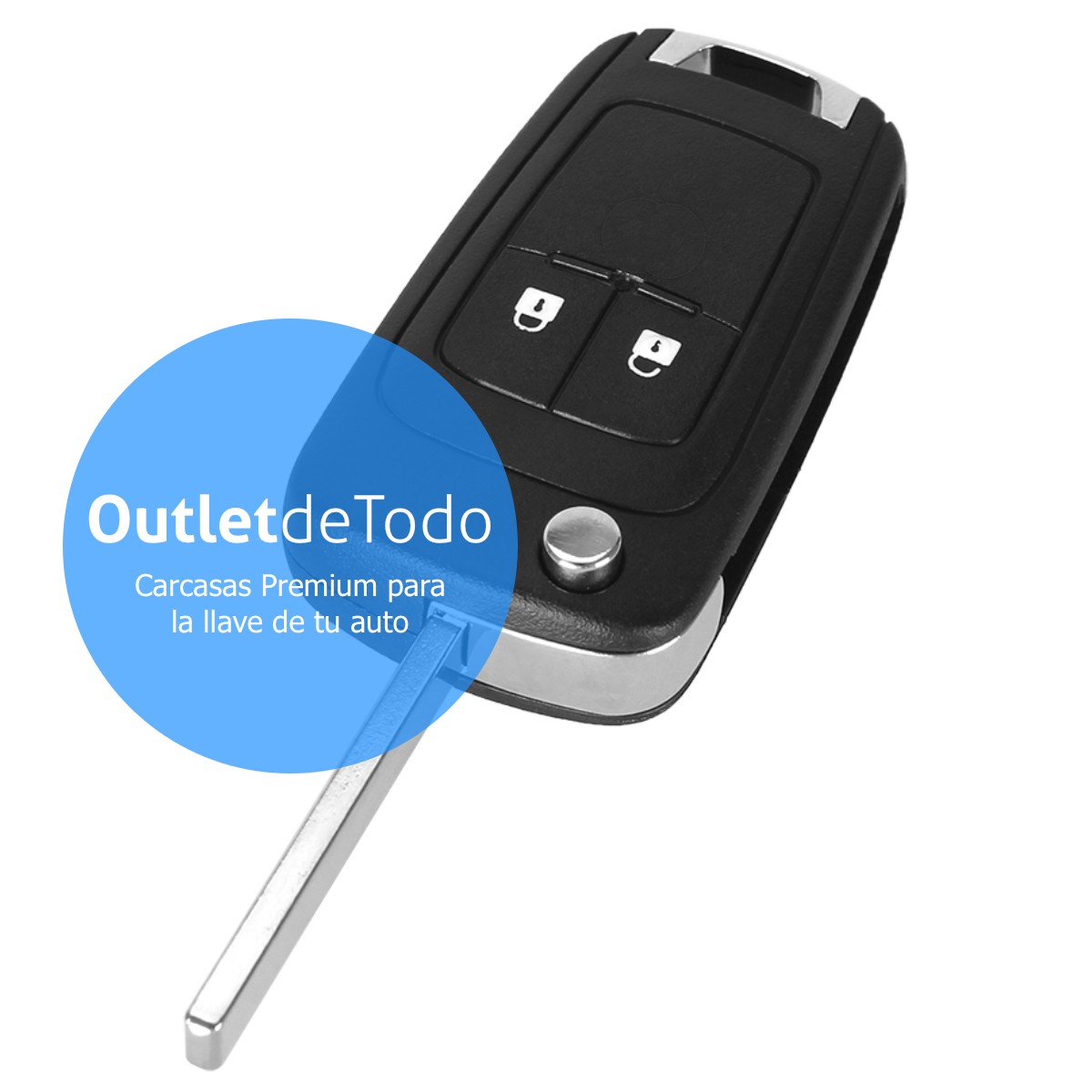 Carcasa para Llave Control Compatible Chevrolet Aveo 2 Botones Tipo Navaja