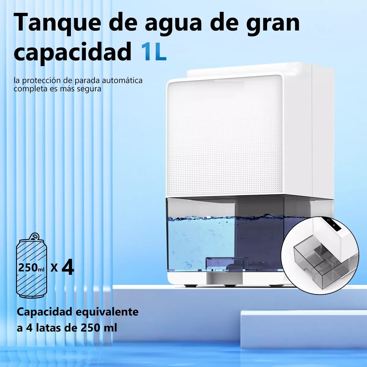 Deshumidificador Eléctrico Portátil 1000ml Blanco 110v.