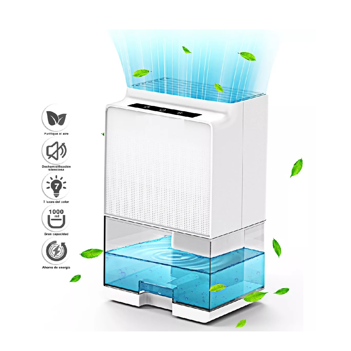 Deshumidificador Eléctrico Portátil 1000ml Blanco 110v.