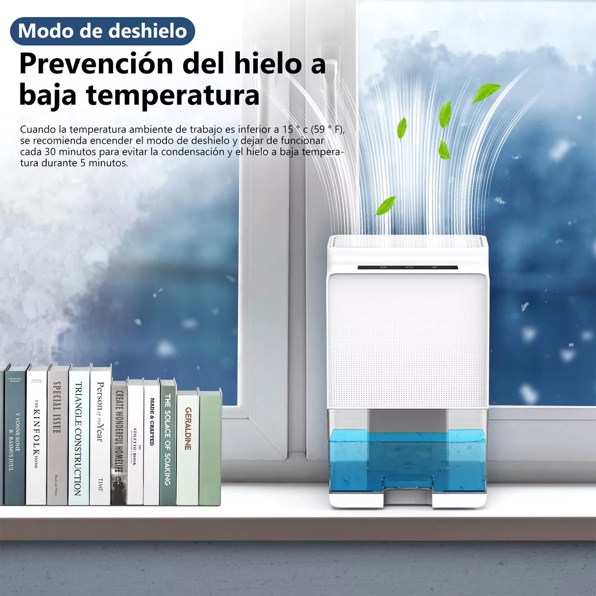 Deshumidificador Eléctrico Portátil 1000ml Blanco 110v.