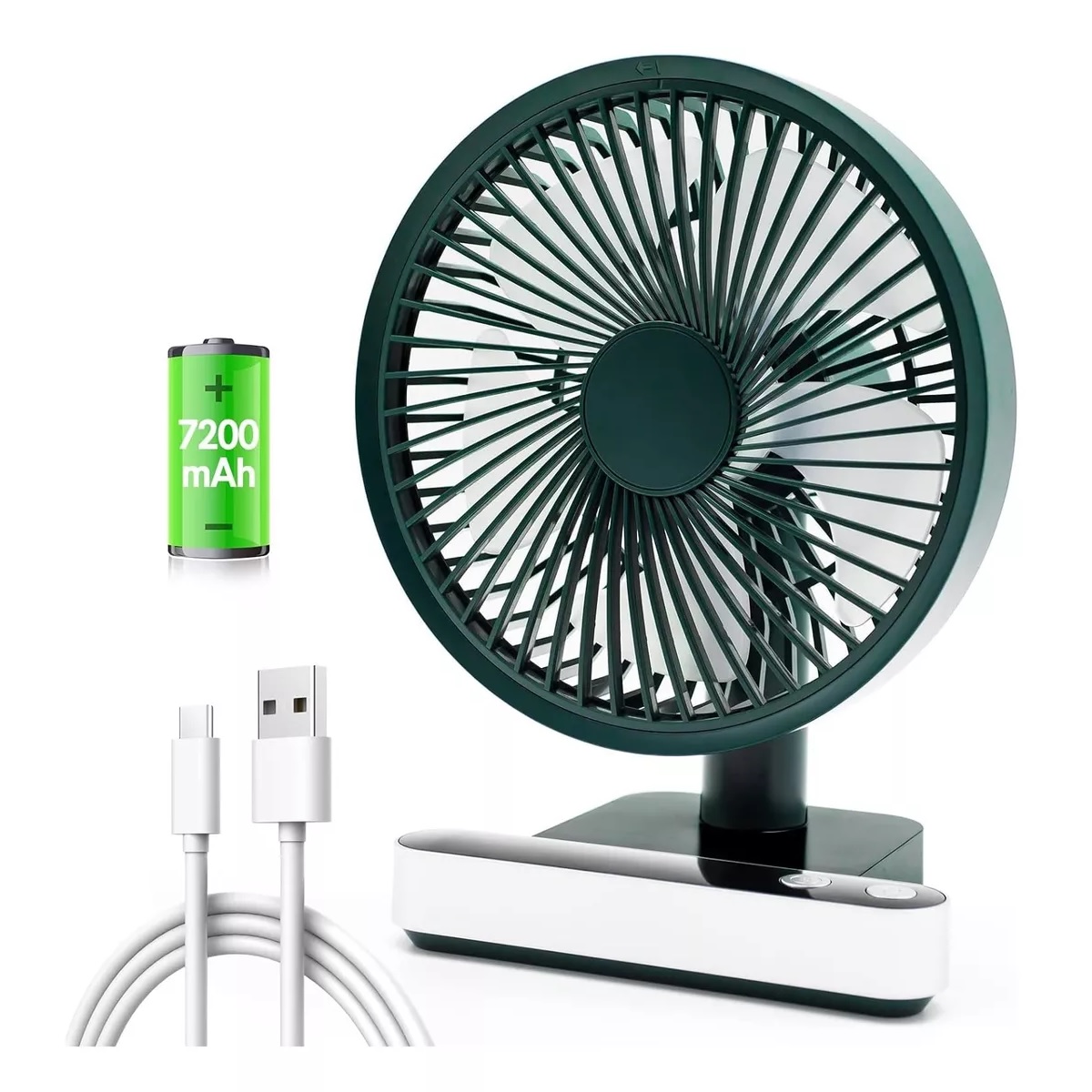 Ventilador De Escritorio Portátil Con 5 Aspas De Plástico.