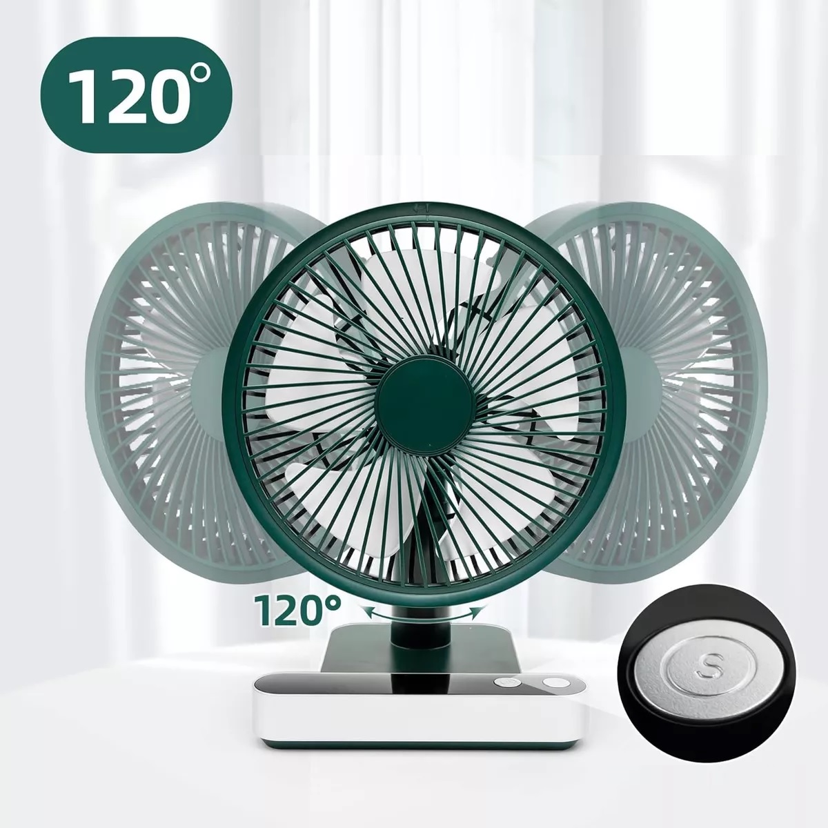 Ventilador De Escritorio Portátil Con 5 Aspas De Plástico.